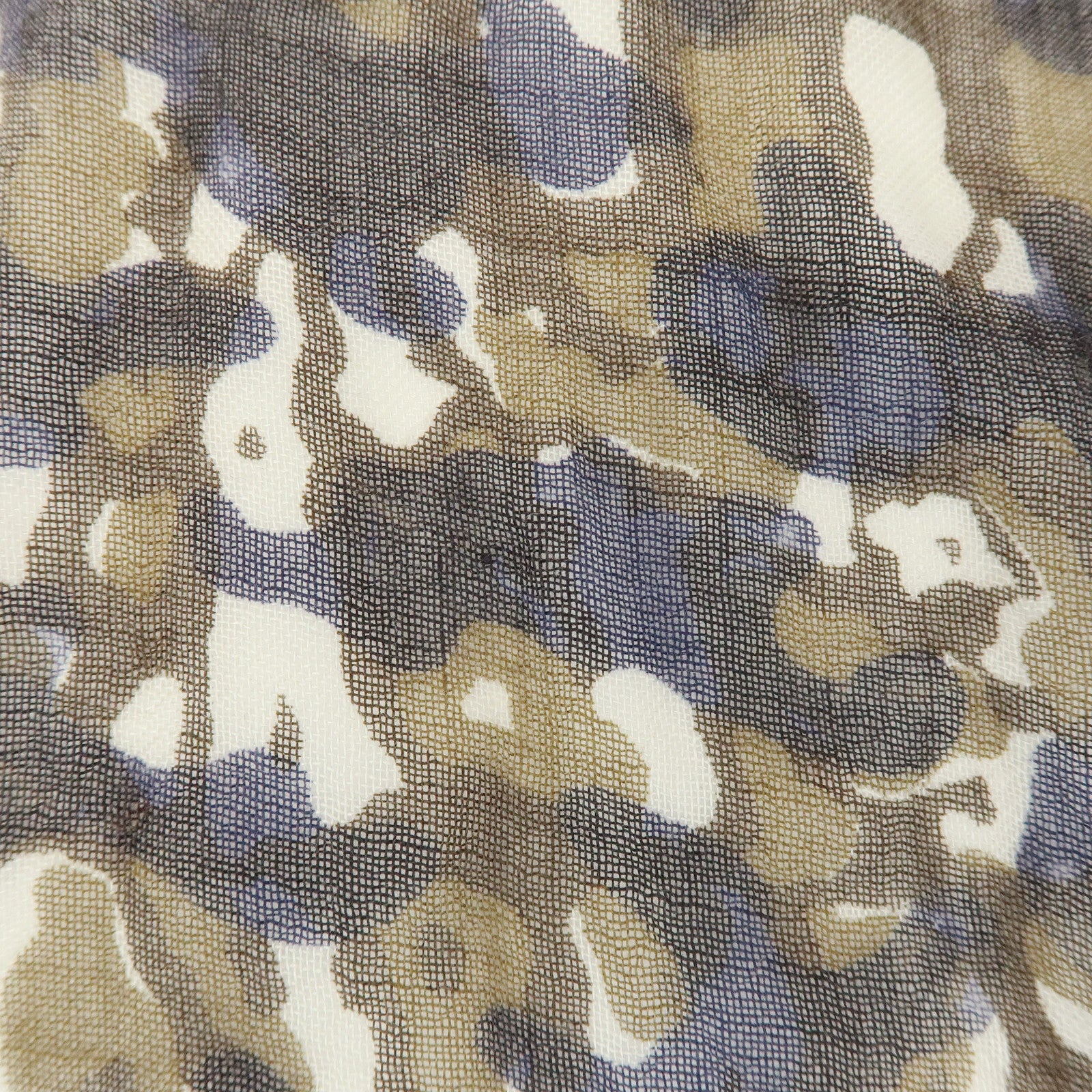 Louis Vuitton Cashmere Silk Scarf Shawl Camouflage Khaki M75136