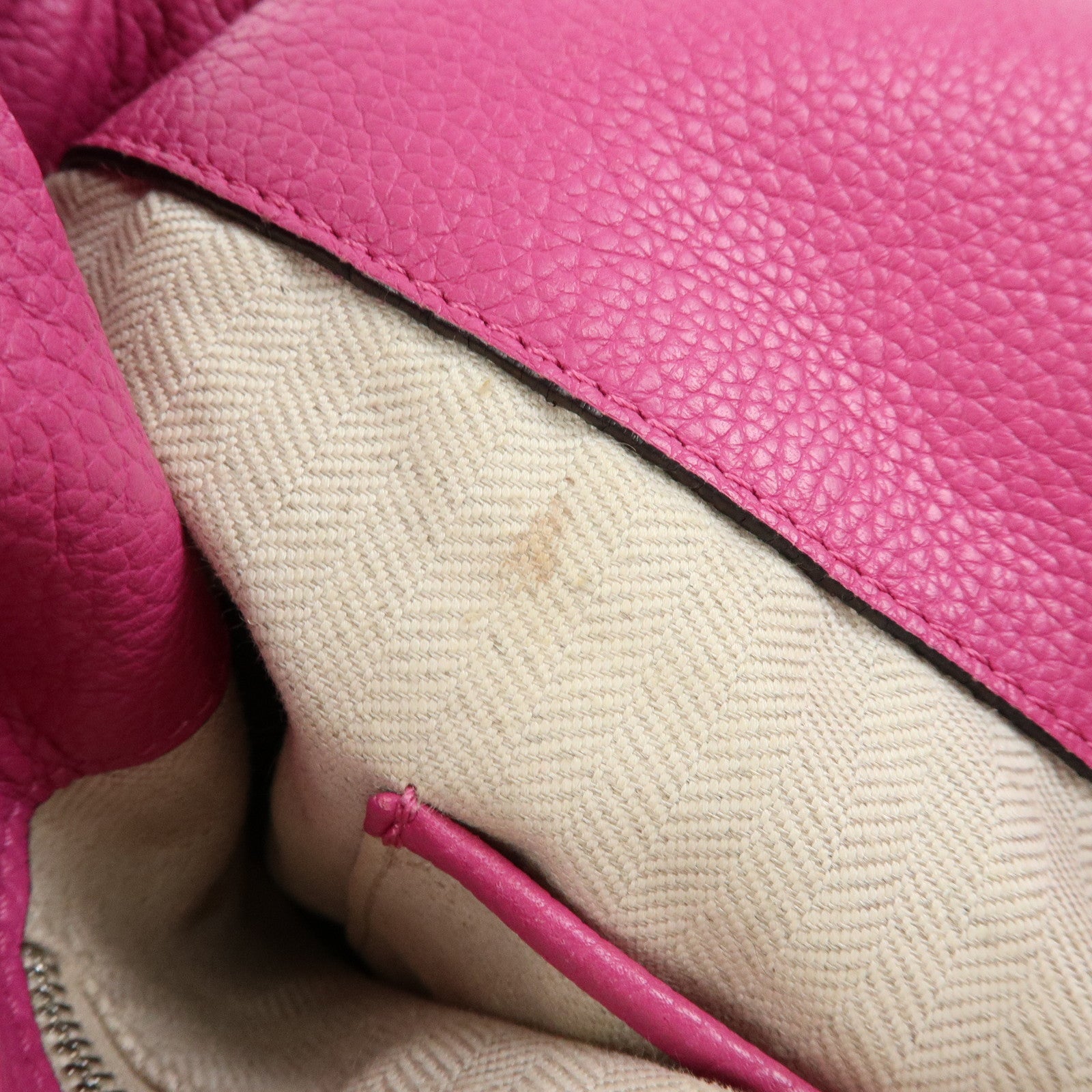 LOEWE Anagram Leather Shoulder Bag Hobo Bag Tote Bag Pink