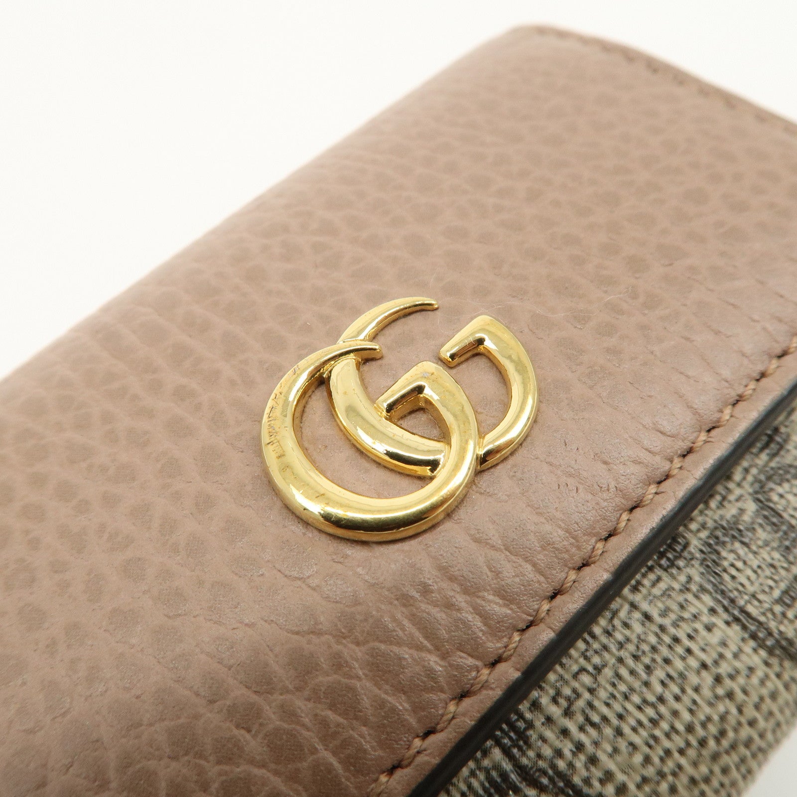 GUCCI GG Marmont GG Supreme 6 Key Case Key Holder Beige 456118