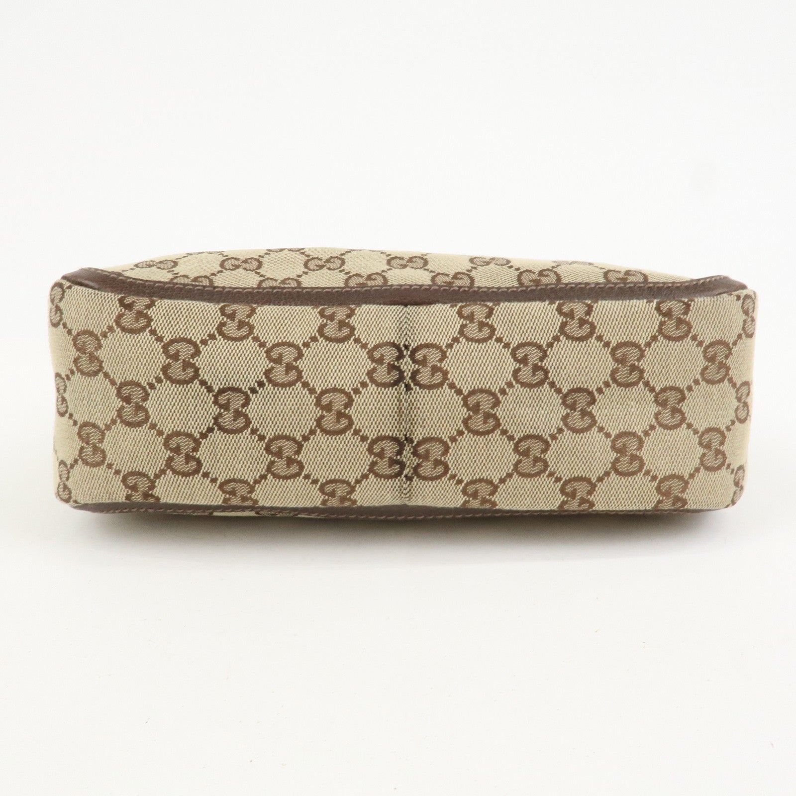 GUCCI GG Canvas Leather Shoulder Bag Hand Bag Beige Brown 146244