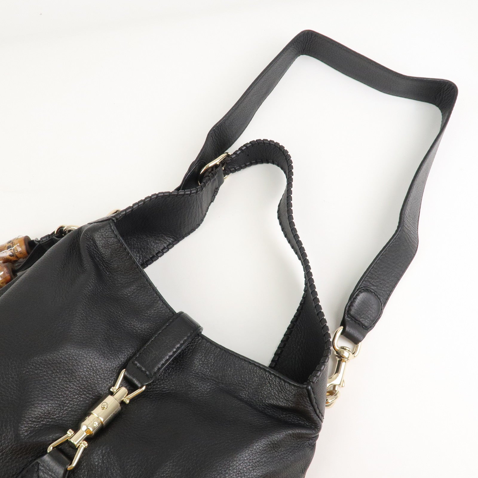 GUCCI New Jackie Leather 2Way Shoulder Hand Bag Brown 246907