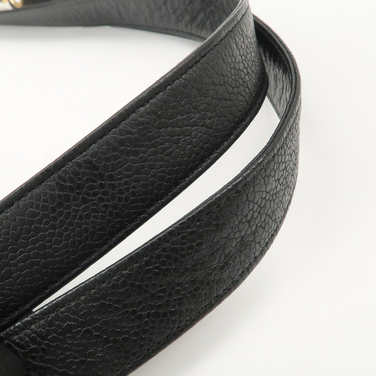 CHANEL COCO Mark COCO Ball Leather Chain Tote Bag Black A03578