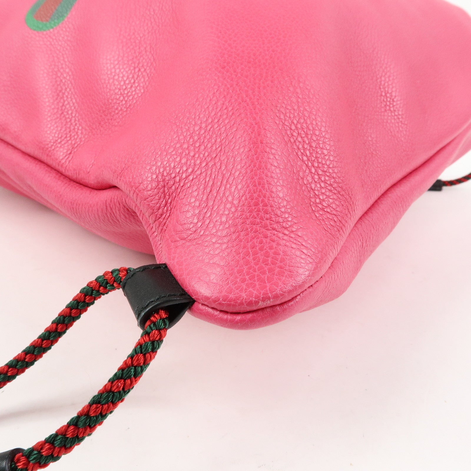 GUCCI Sherry Vintage Logo Leather Backpack Pink 516639