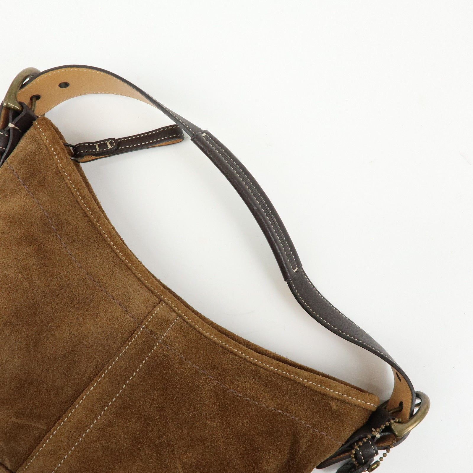 COACH Set of 3 Signature Canvas Suede PVC Shoulder Bag Pouch