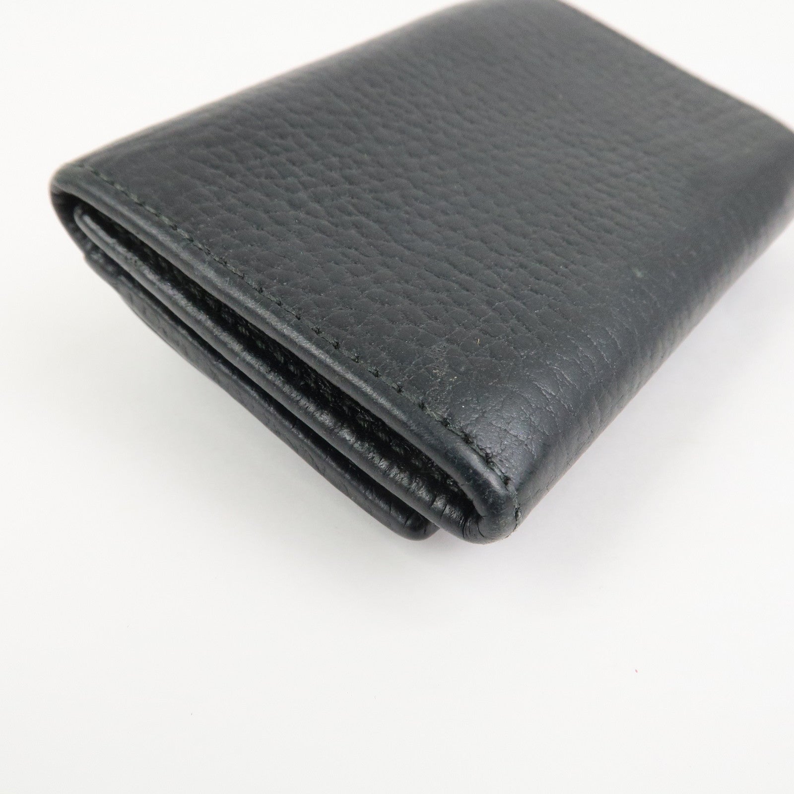 GUCCI GG Marmont Leather Tri-fold Compact Wallet Black 523277