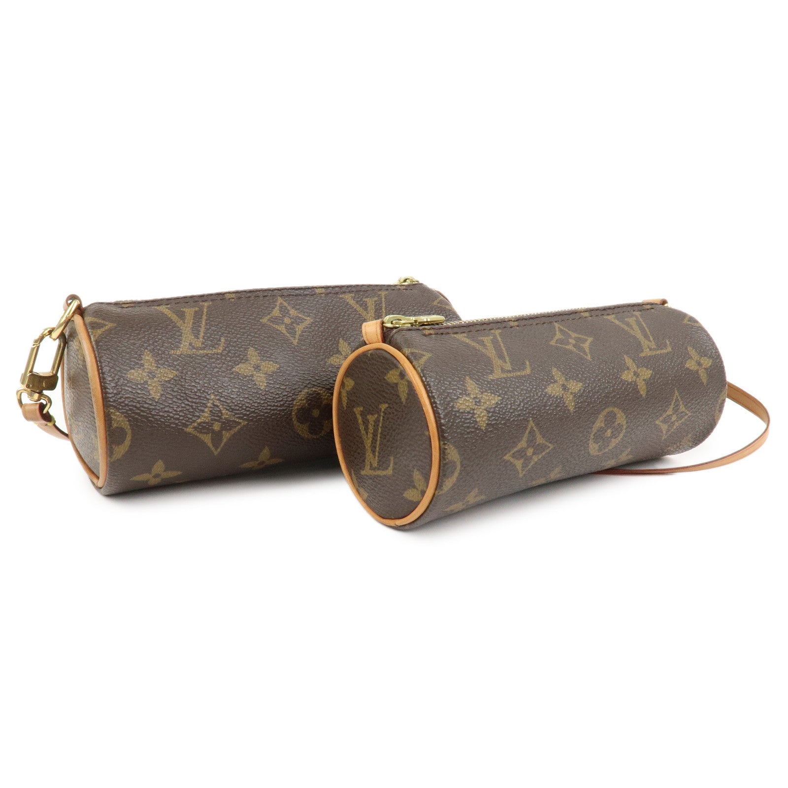 Louis Vuitton Monogram Set of 2 Mini Pouch for Papillon Bag Brown