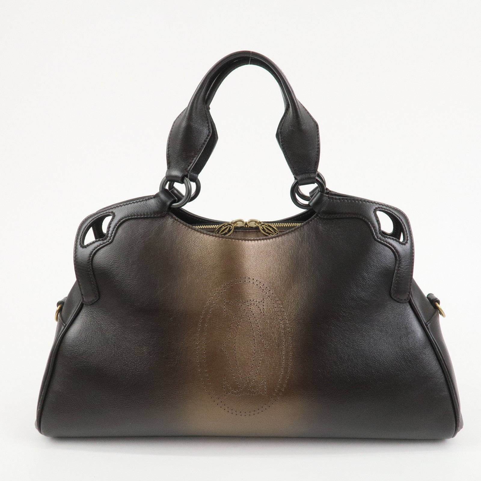 Cartier Marcello de Cartier Leather Hand Bag Dark Brown