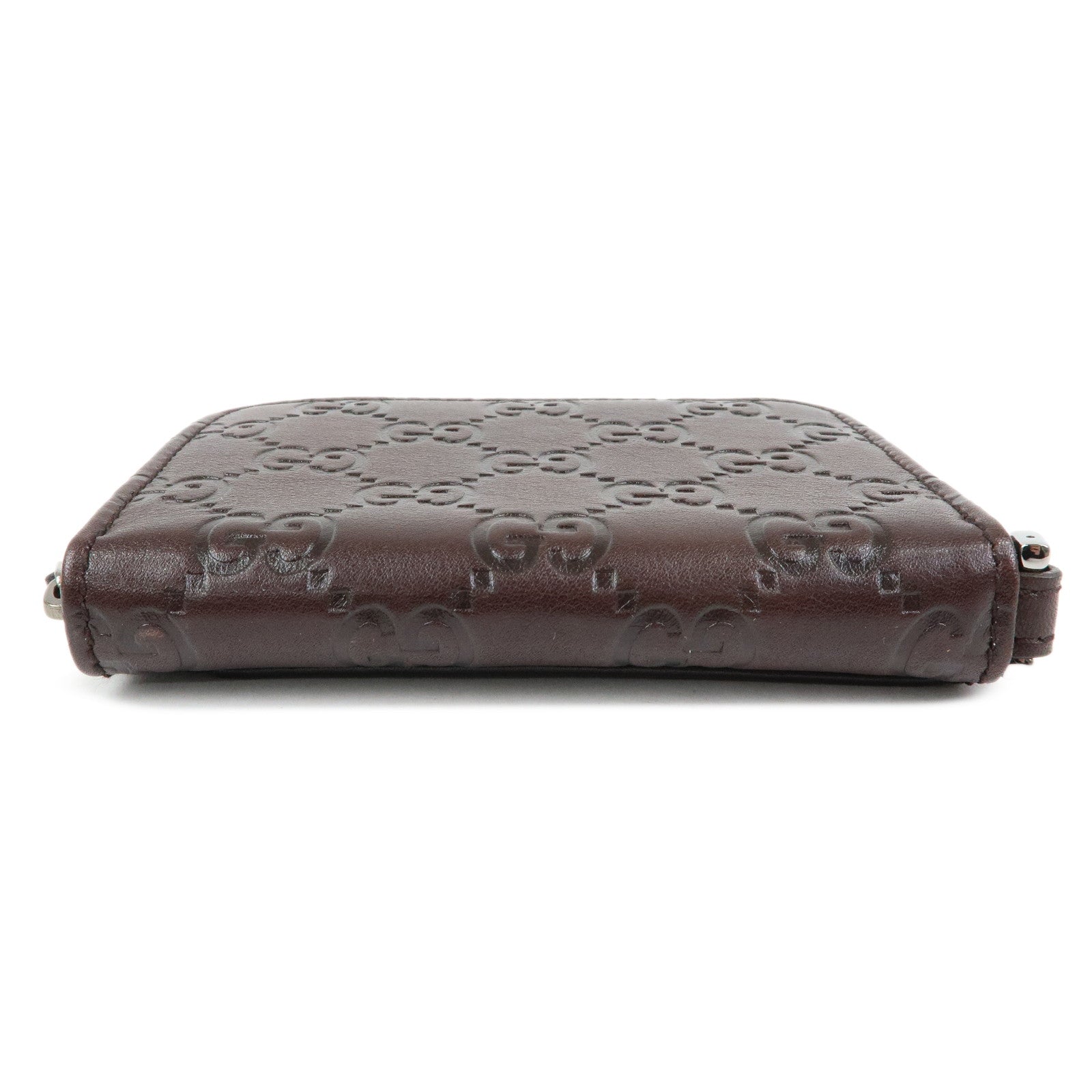 GUCCI Guccissima Leather Compact Wallet Dark Brown 162850