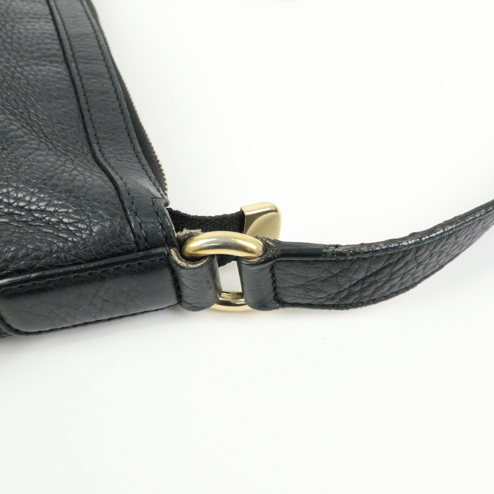 GUCCI SOHO Interlocking G Leather Shoulder Bag Tassel Black 308361