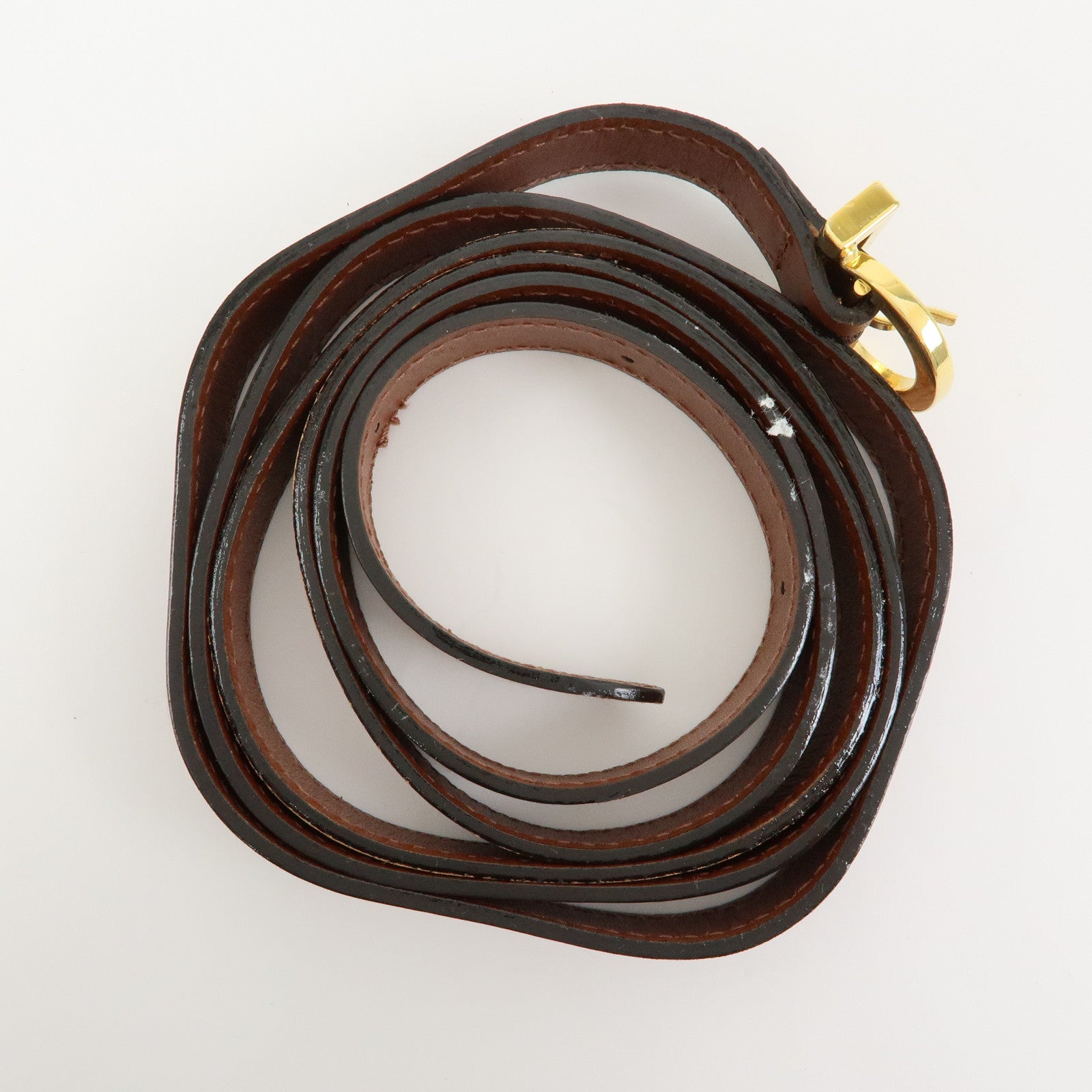 Ferragamo Gancini Leather 2Way Bag Hand Bag Shoulder Bag Brown