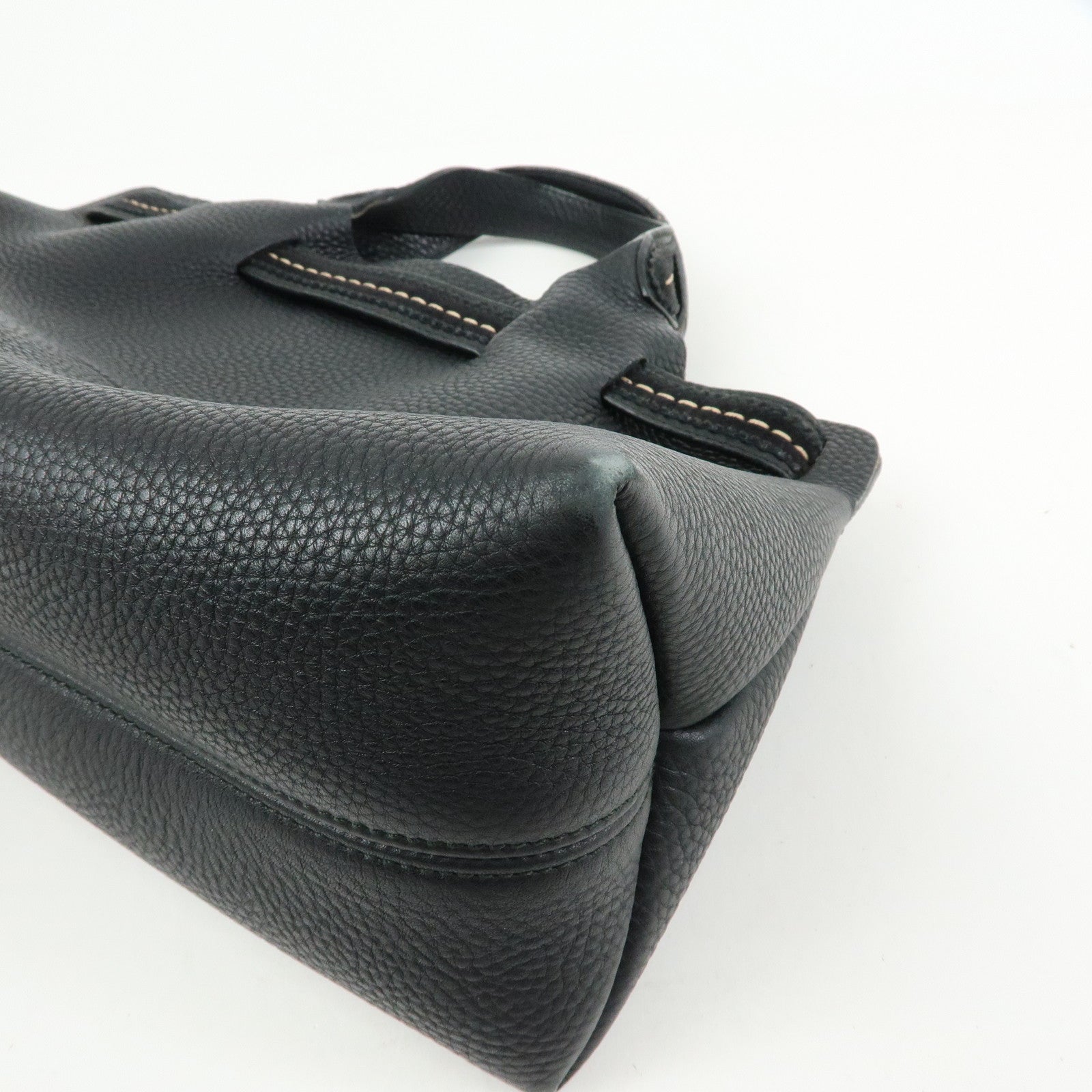 Ferragamo Leather 2Way Bag Tote Bag Hand Bag Black