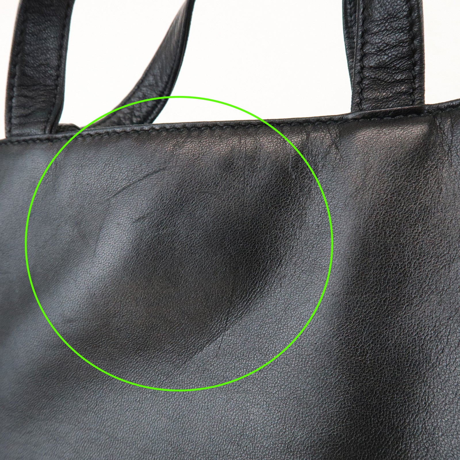 LOEWE Unborn Calf Leather Tote Bag Hand Bag Brown Black