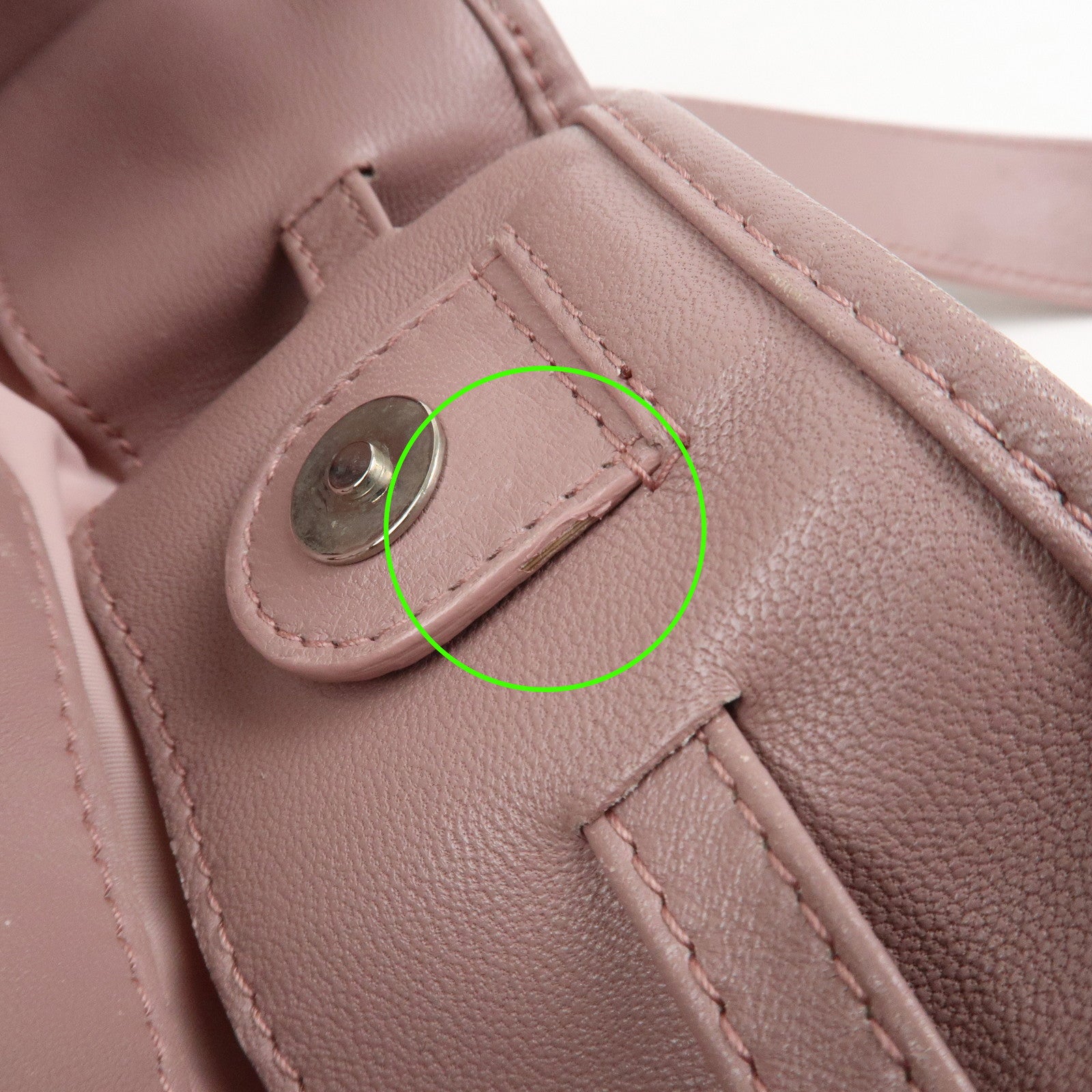 Christian Dior Cannage Nylon Leather Hand Bag Tote Bag Pink