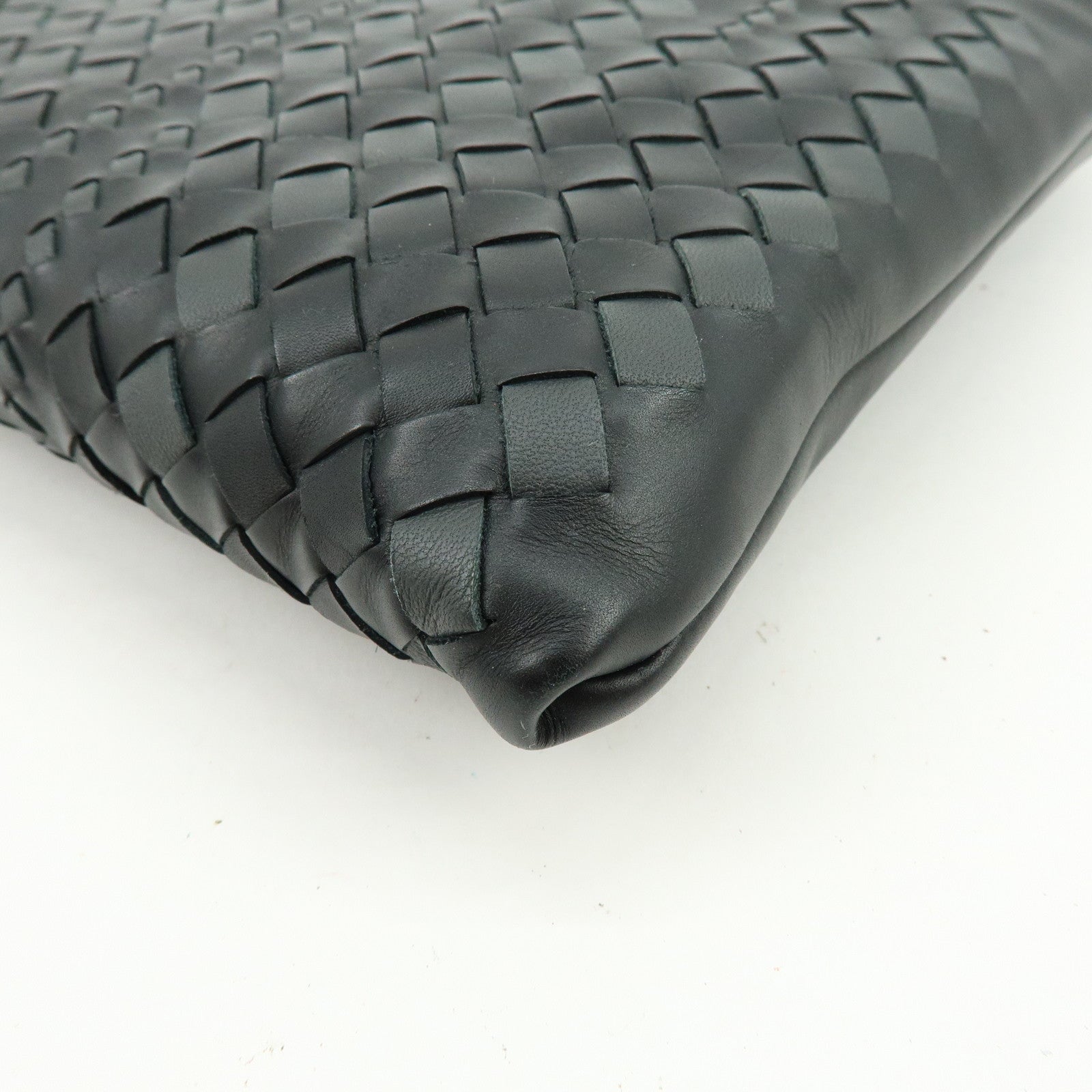 BOTTEGA VENETA Imperatore Intrecciato Clutch Bag Pouch Black