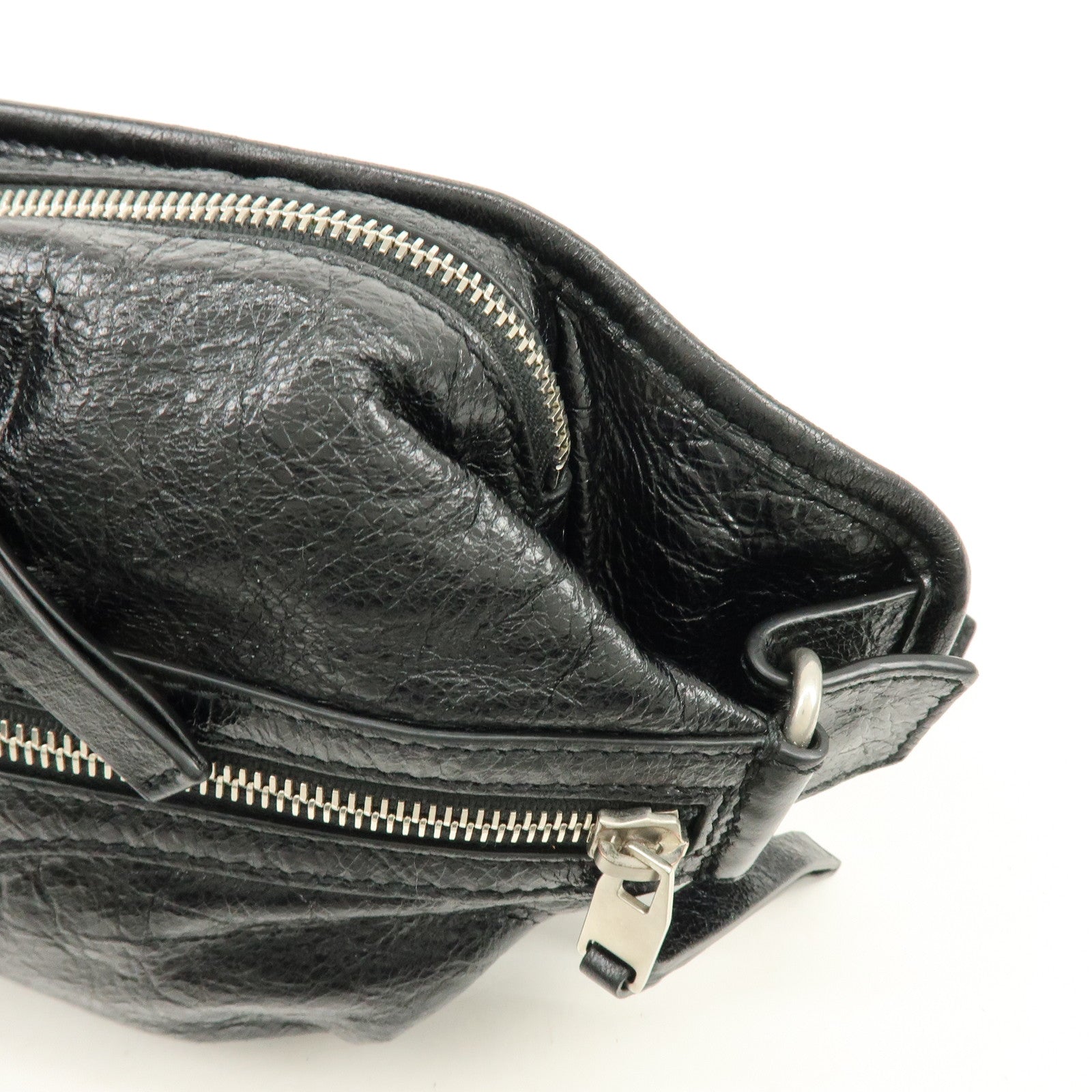 BALENCIAGA Neo Lift Leather Waist Bag Body Bag Style Black 542013