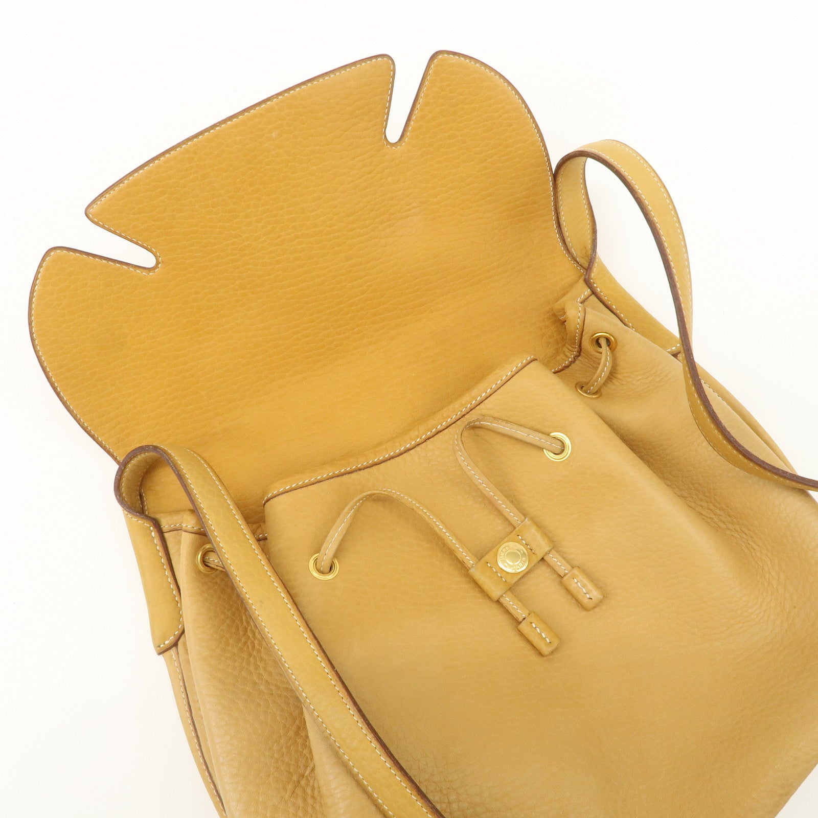 HERMES Fjord Leather Shoulder Bag OI Stamped Light Brown