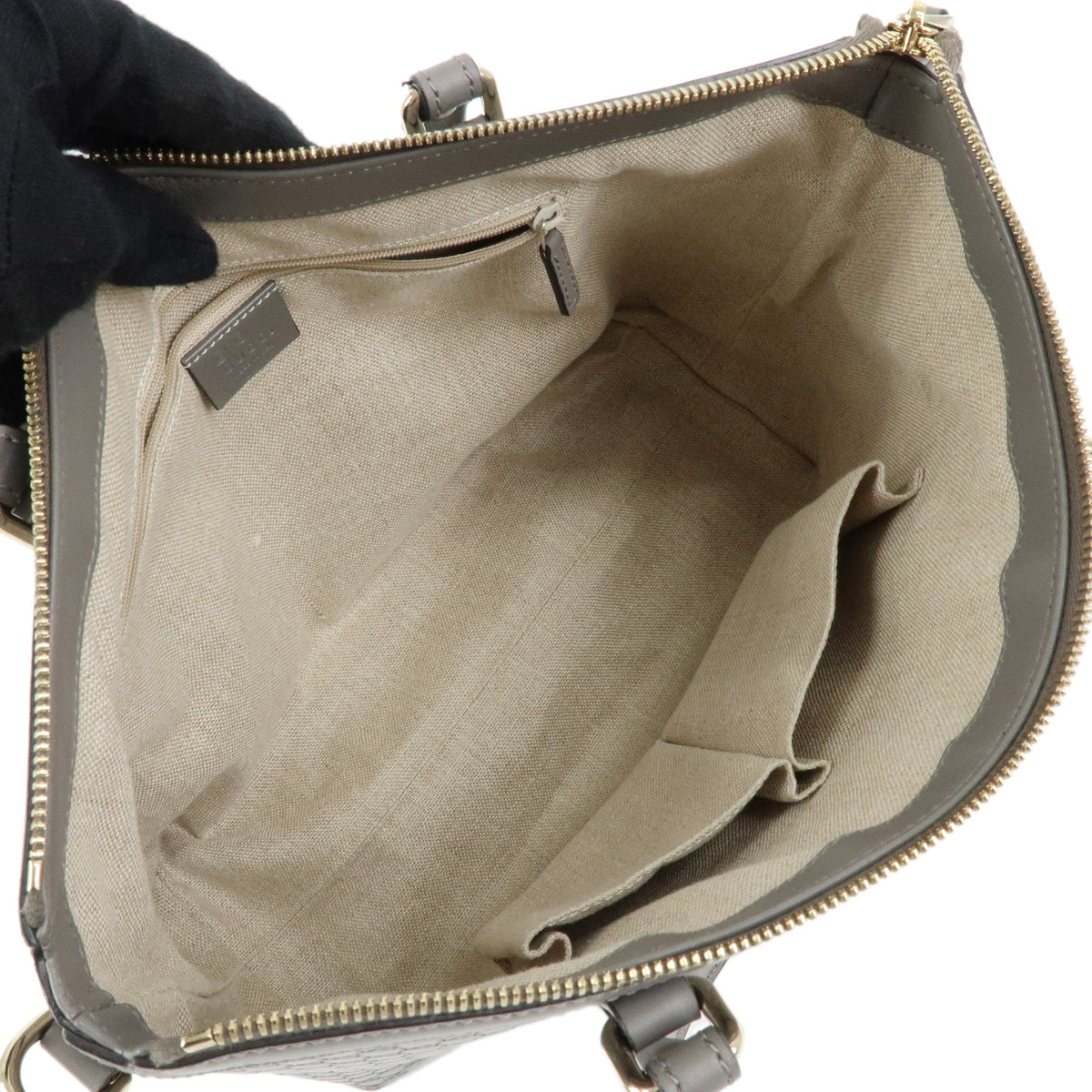 GUCCI Microguccissima Leather 2Way Bag Hand Bag Grey 449656