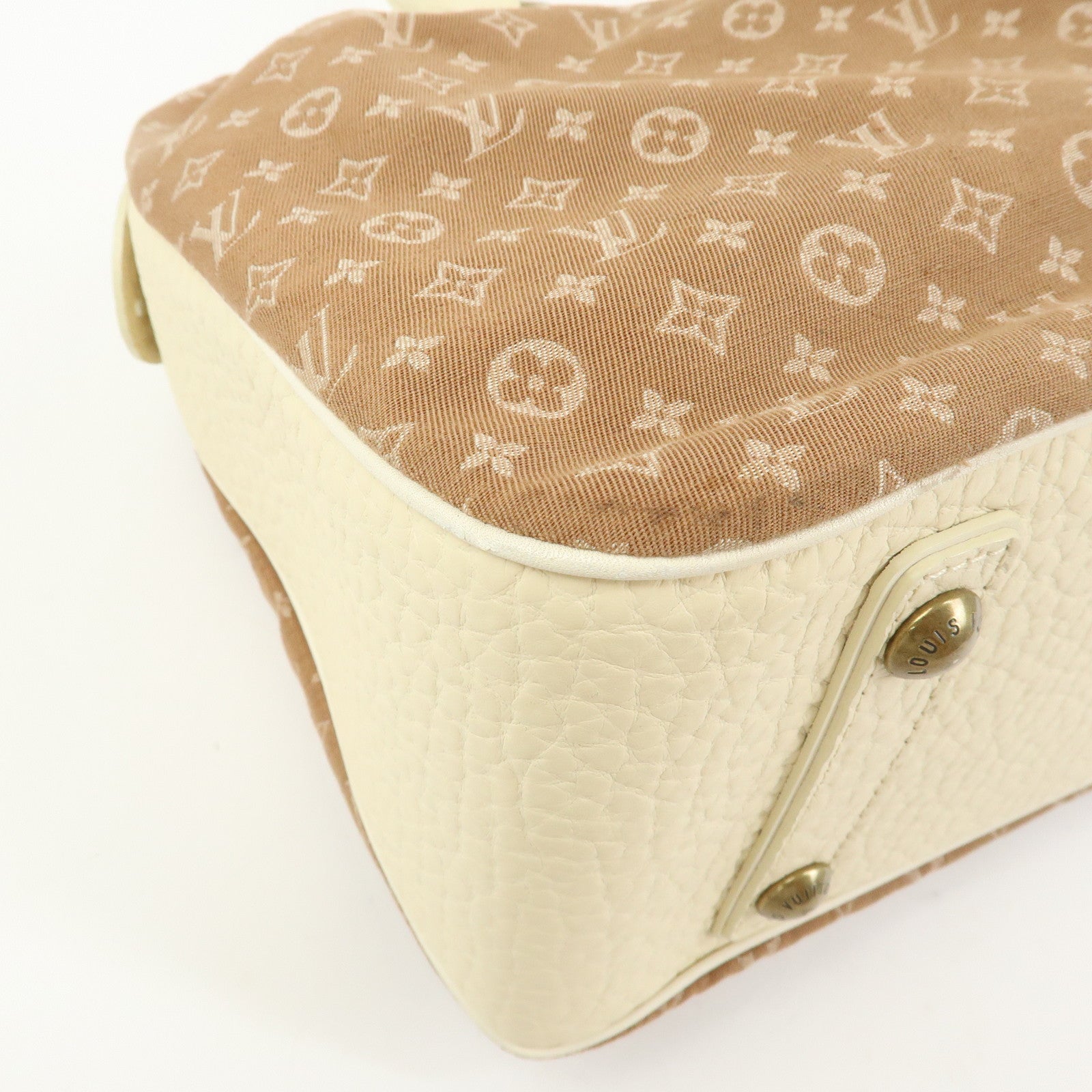 Louis Vuitton Monogram Mini Lin Trapes GM Hand Bag Camel M40060