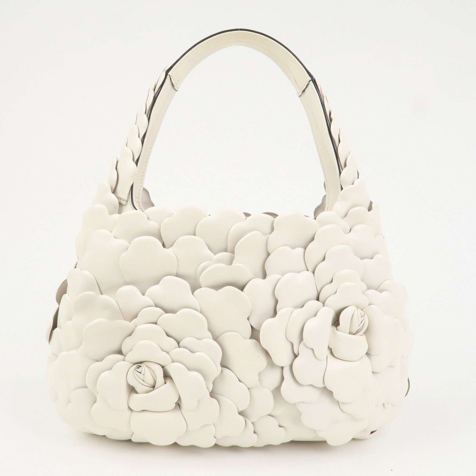 VALENTINO Leather Hand Bag Atelier 03 Rose Edition Ivory