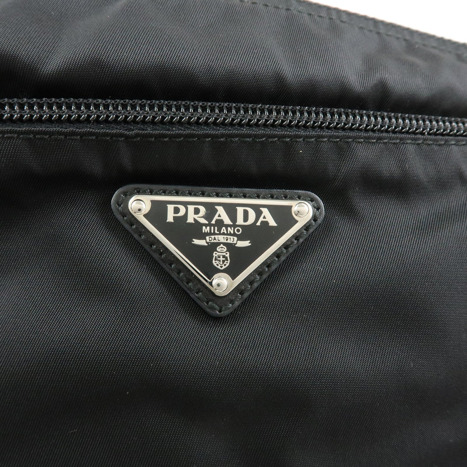 PRADA Triangle Logo Nylon Leather Shoulder Bag Crossbody Bag 2VH118