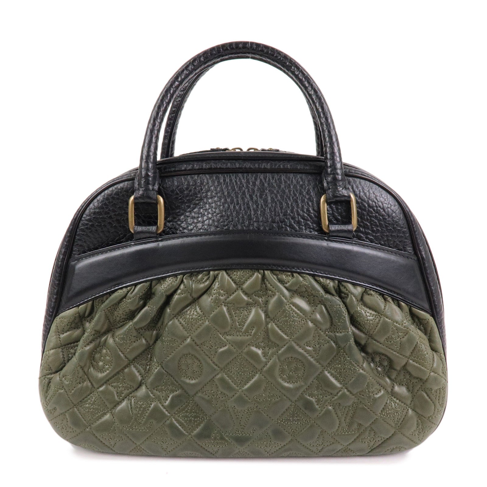 Louis Vuitton Monogram Vienna Mitsy Lamb Skin Hand Bag Khaki M95103