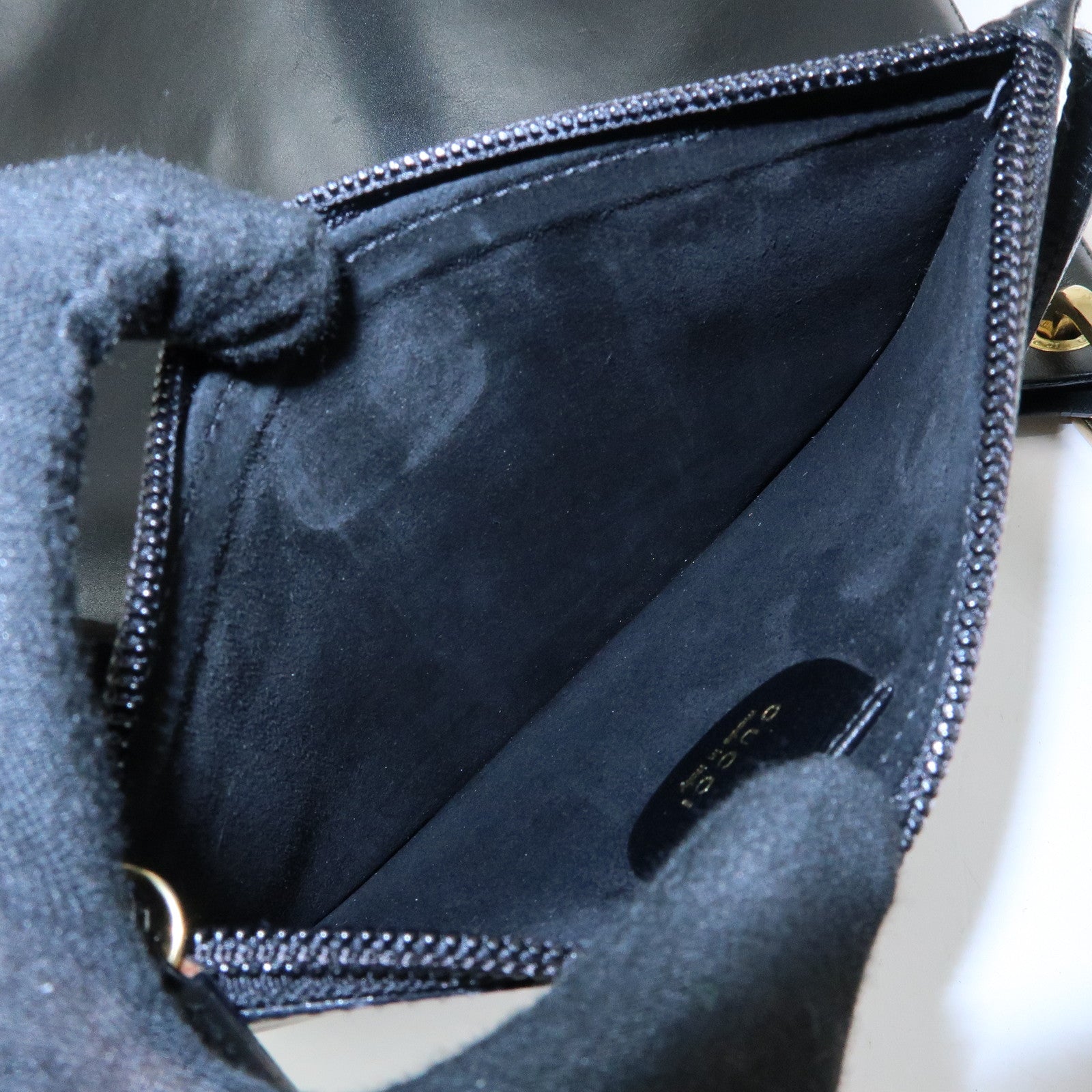 GUCCI Bamboo Leather Shoulder Bag Black 001・1553・1880