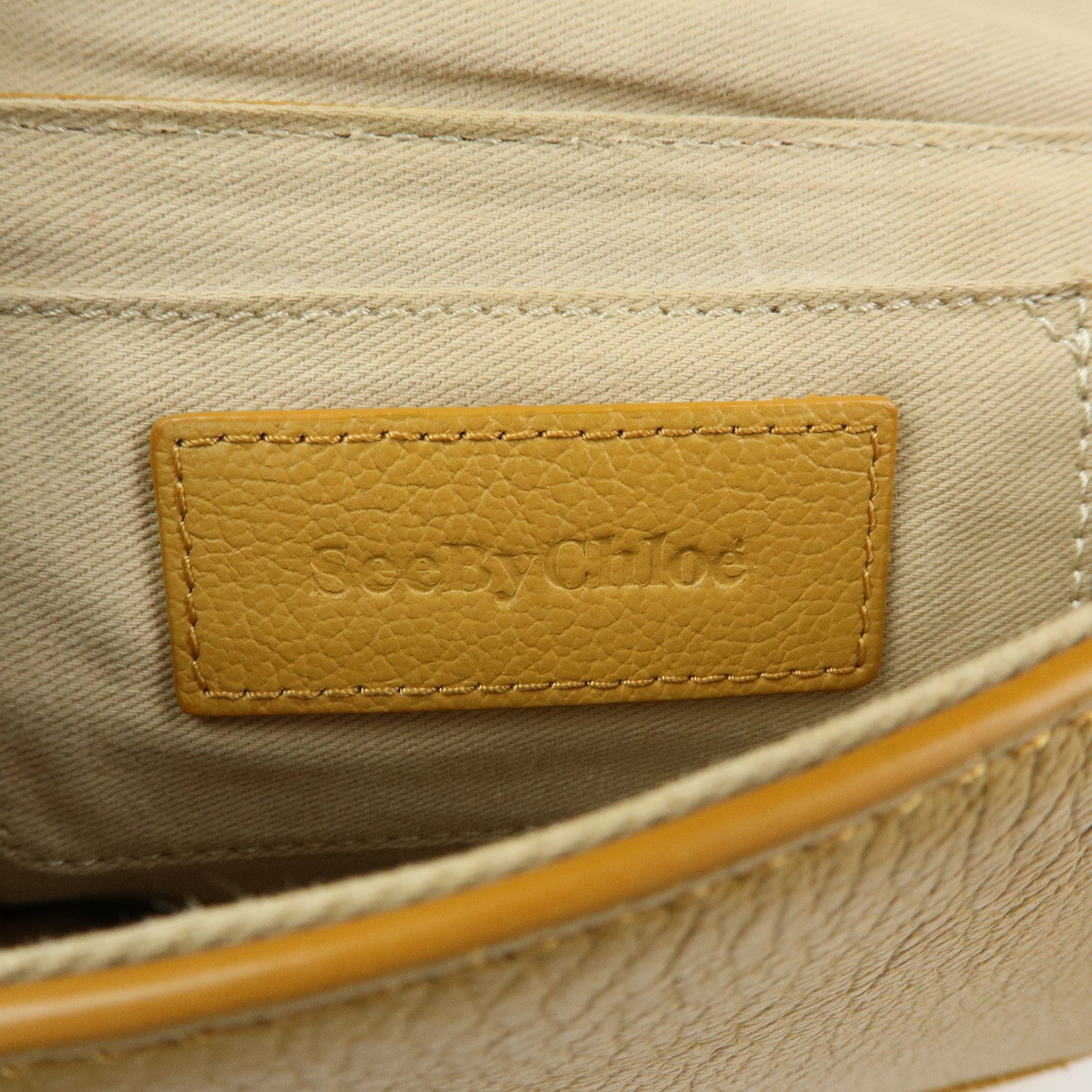 Chloe See by Chloe Suede Joan Leather Shoulder Bag Mustard