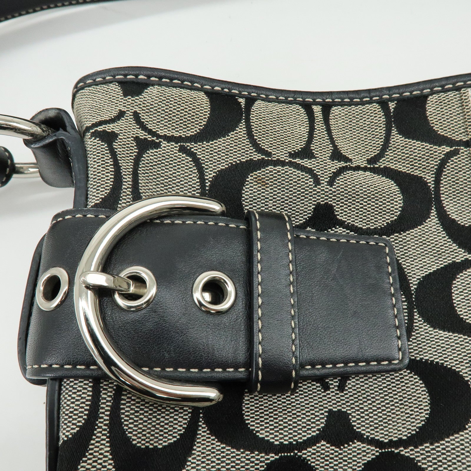 COACH Set of 3 Signature Canvas Leather Shoulder Bag Hand Bag