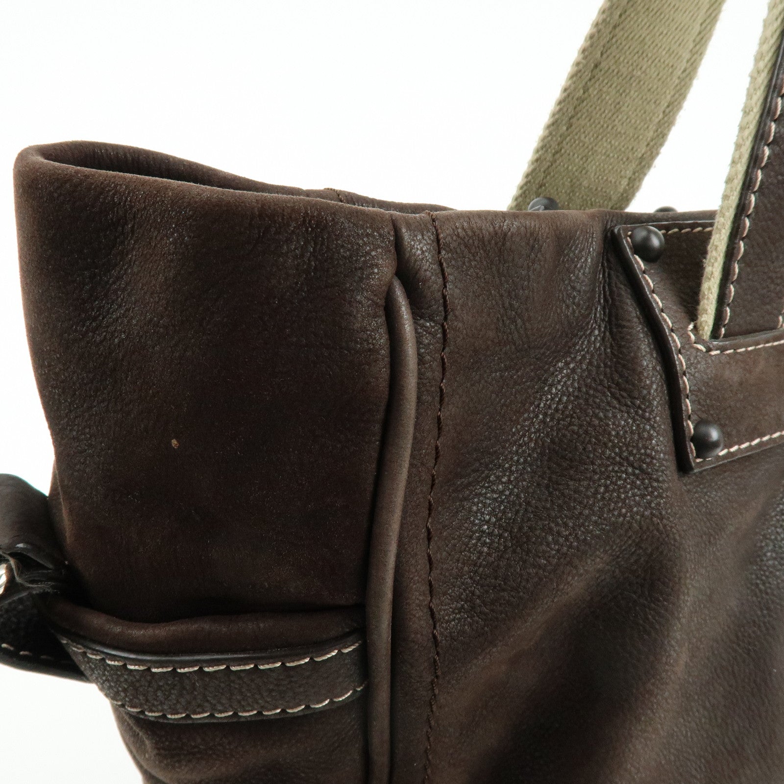 LOEWE Anagram Leather 2Way Bag Boston Bag Shoulder Bag Brown