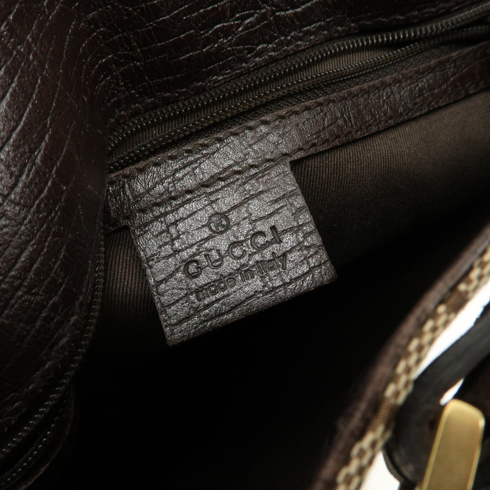 GUCCI GG Monogram Canvas Leather Tote Bag Shoulder Bag Brown 107757