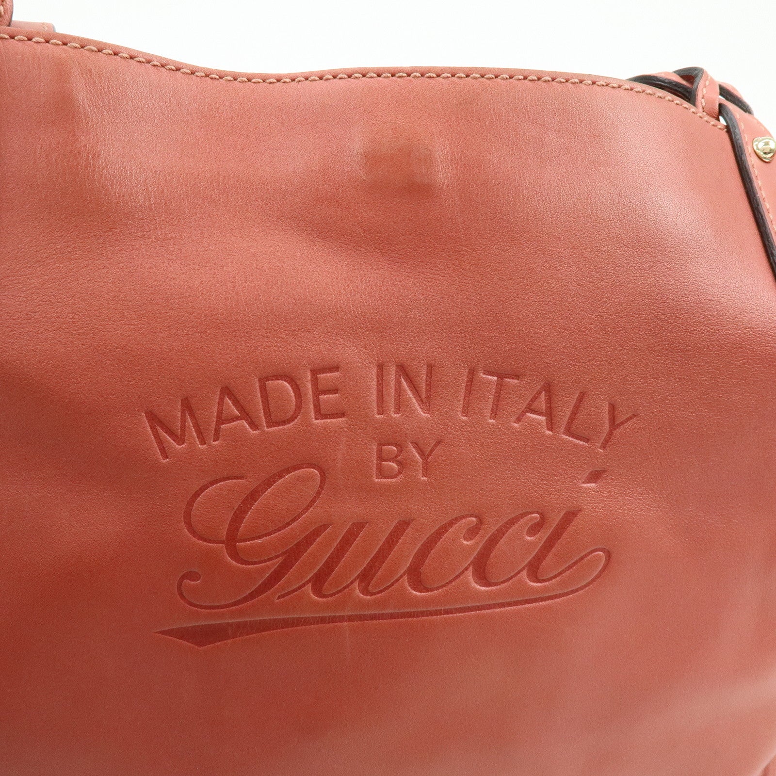 GUCCI Logo Leather Tote Bag Shoulder Bag Hand Bag Rose Pink 247209