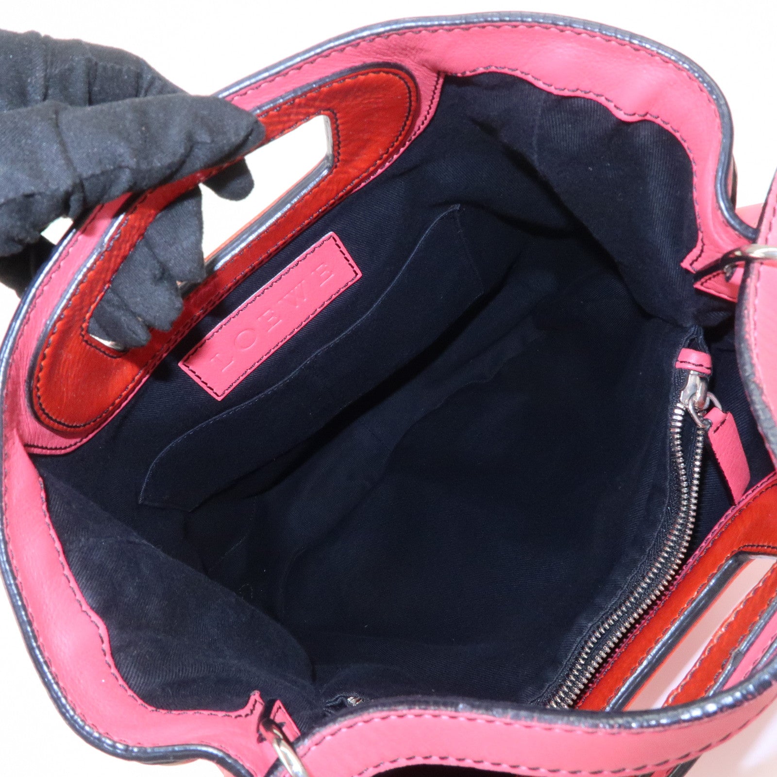 LOEWE Anagram Leather Shoulder Bag Hand Bag Pink