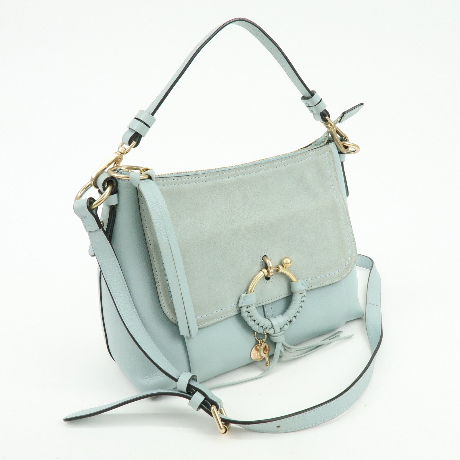 Chloe See By Chloe Leather 2Way Bag Shoulder Bag Light Blue