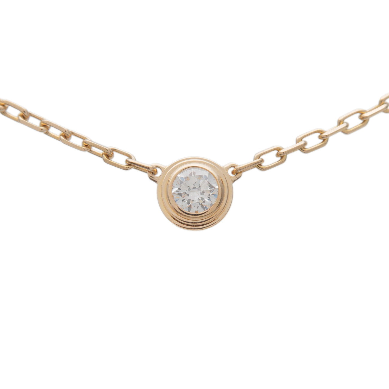 Cartier D'amour 1P Diamond Necklace SM K18 750YG Yellow Gold