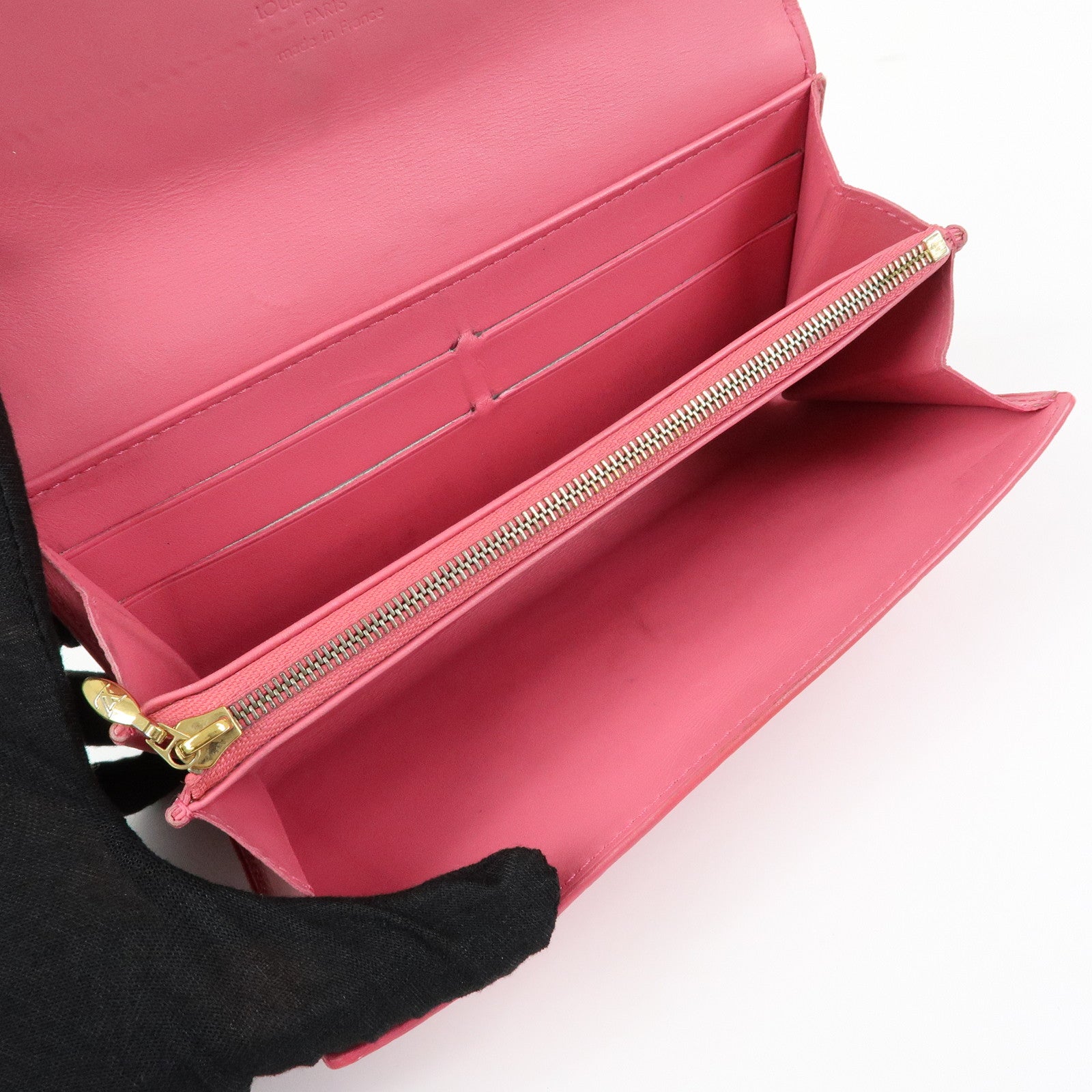 Louis Vuitton Vernis Porte‑Feuille Sarah Long Wallet Pink M9140F