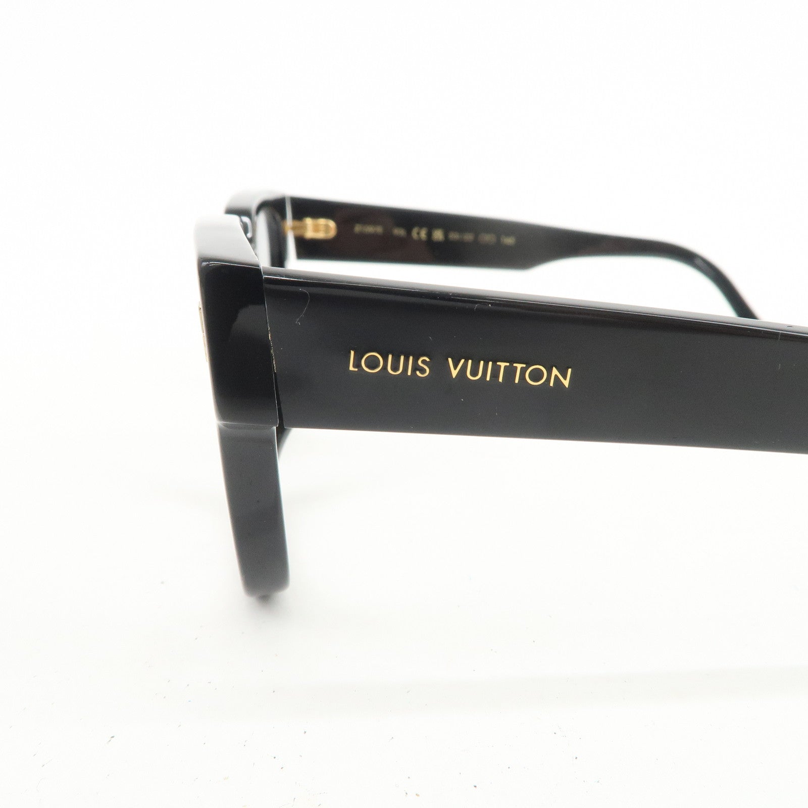 Louis Vuitton Plastic Fashion Glasses Black Frame 53□22 145