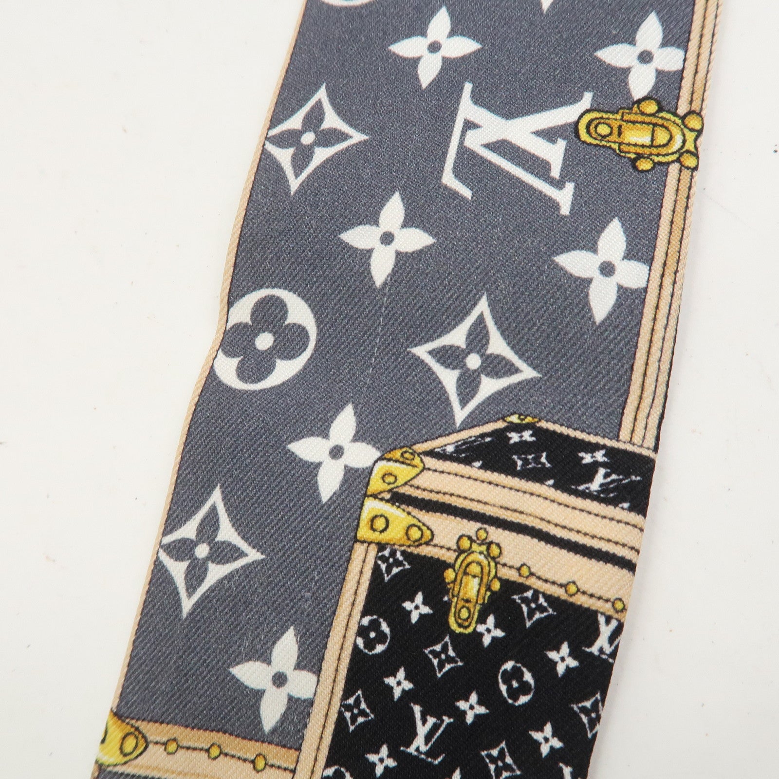 Louis Vuitton Bandeau BB Let's Go Silk 100% Scarf Black M76442