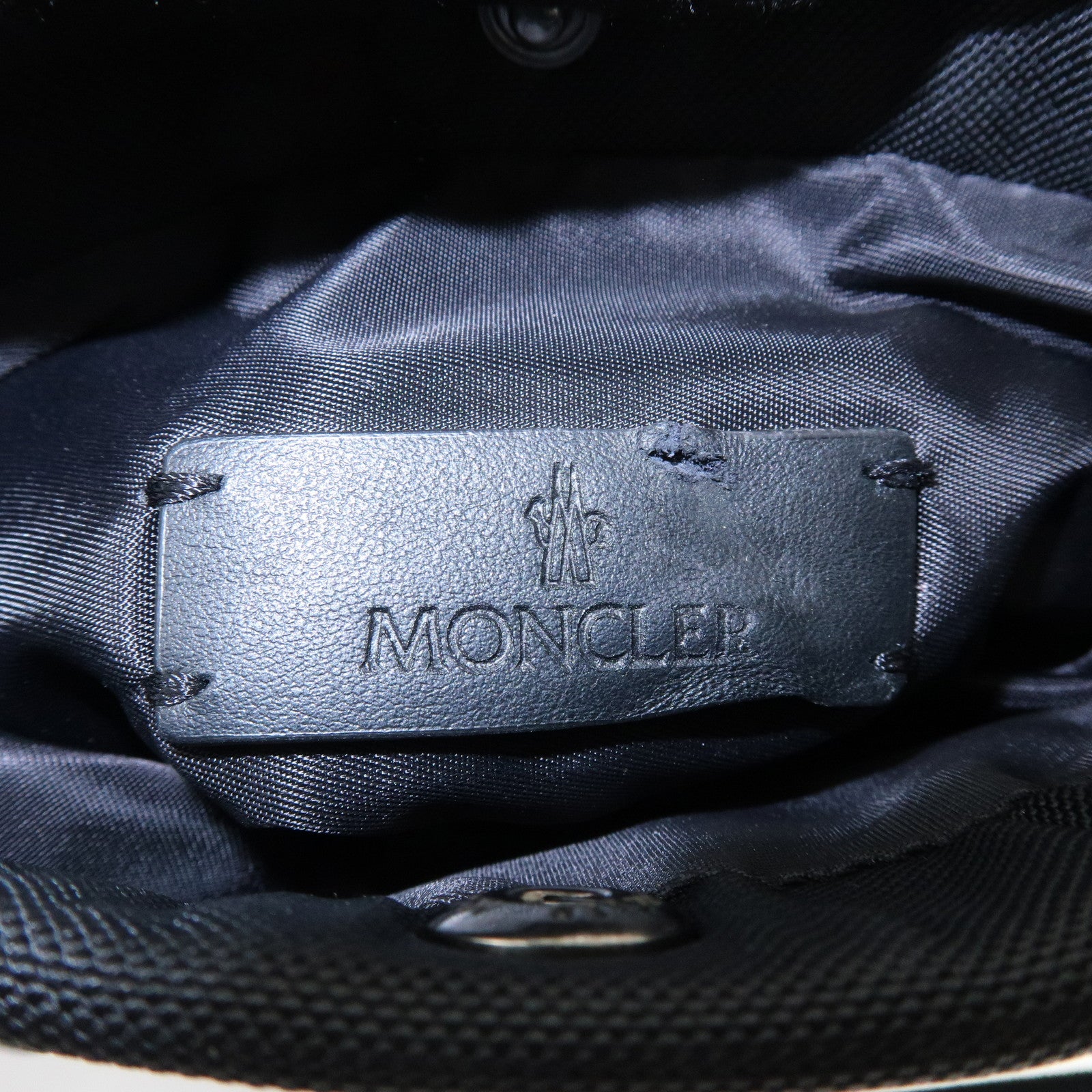 MONCLER Nylon Suede Leather Shoulder Bag Tech Phone Bag Black