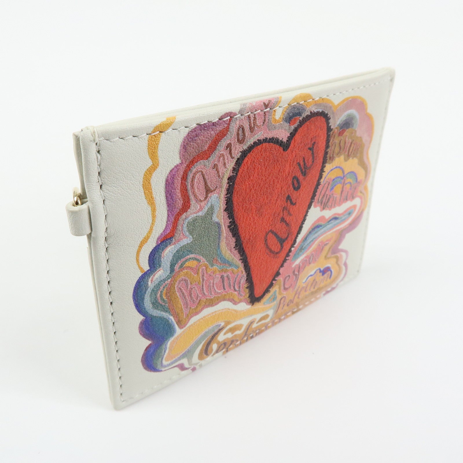 Christian Dior Lady Dior Amore Valentine Leather Card Case Ivory