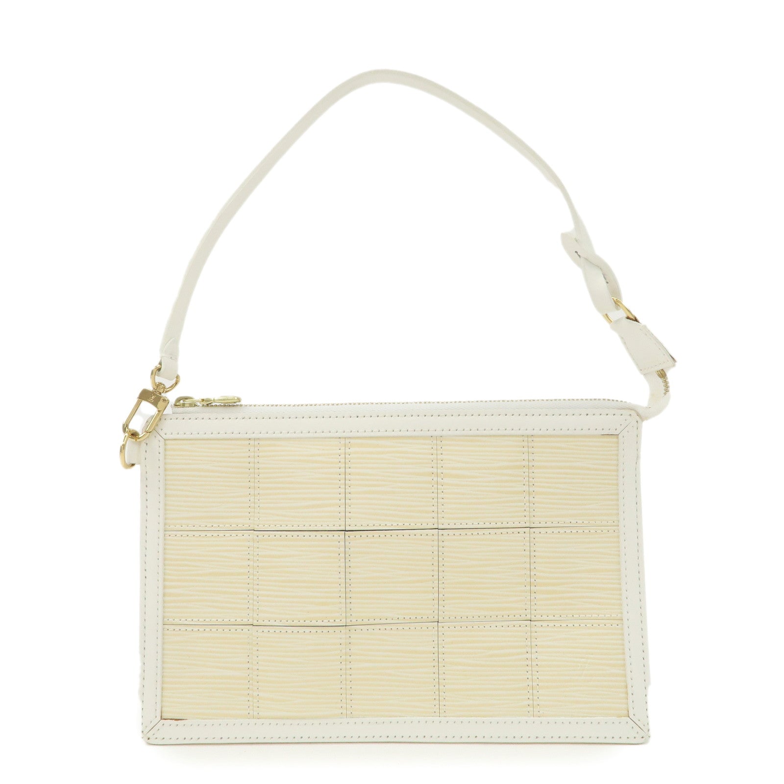 Louis Vuitton Epi Stretch Delmonico Hand Bag Purse Ivory