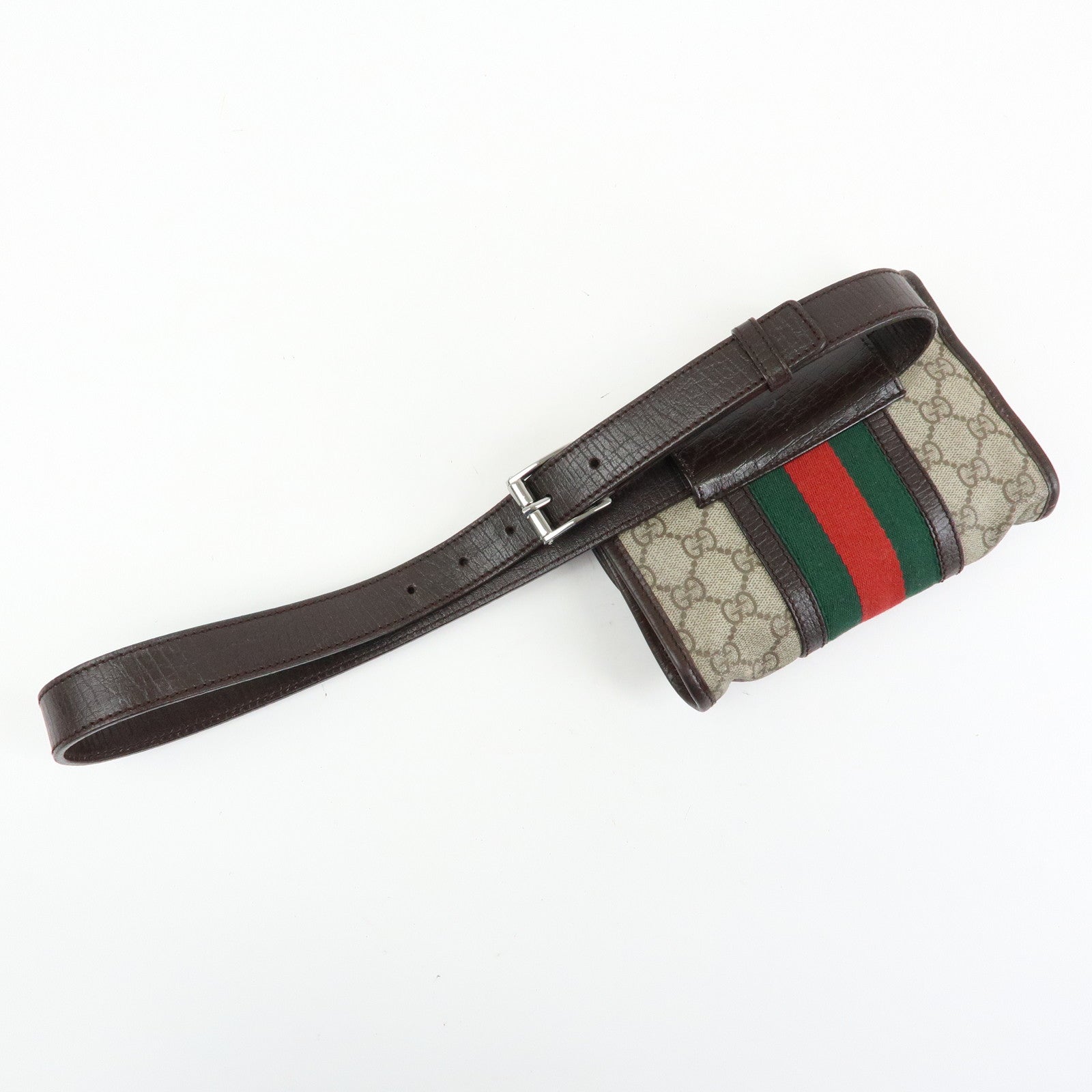 GUCCI Sherry GG Supreme Leather Waist Pouch Body Bag Beige 152597