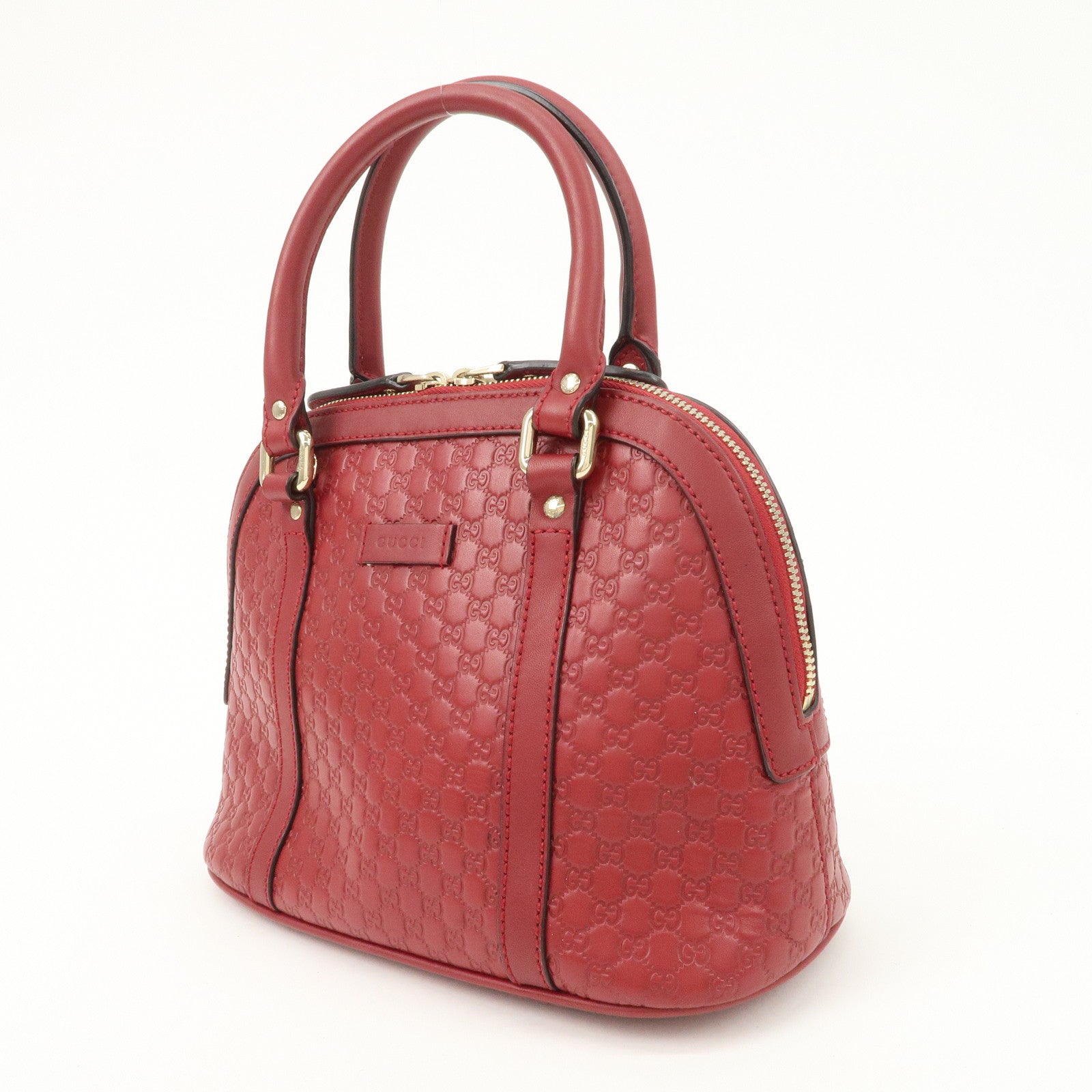 GUCCI Micro Guccissima 2Way Bag Hand Bag Red 449654