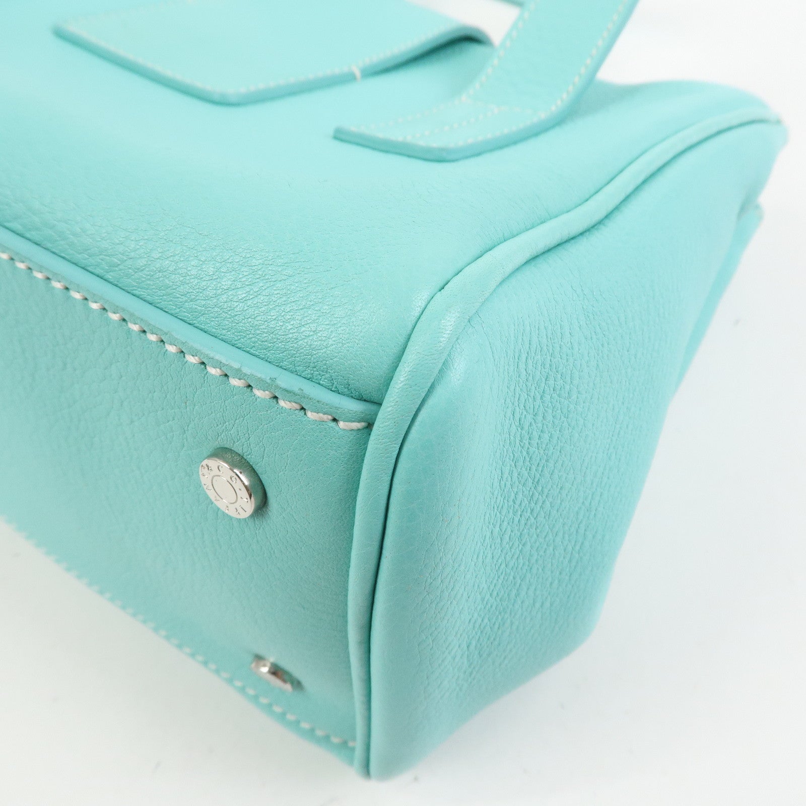 Tiffany & Co Manhattan Leather Hand Bag Tiffany Light Blue