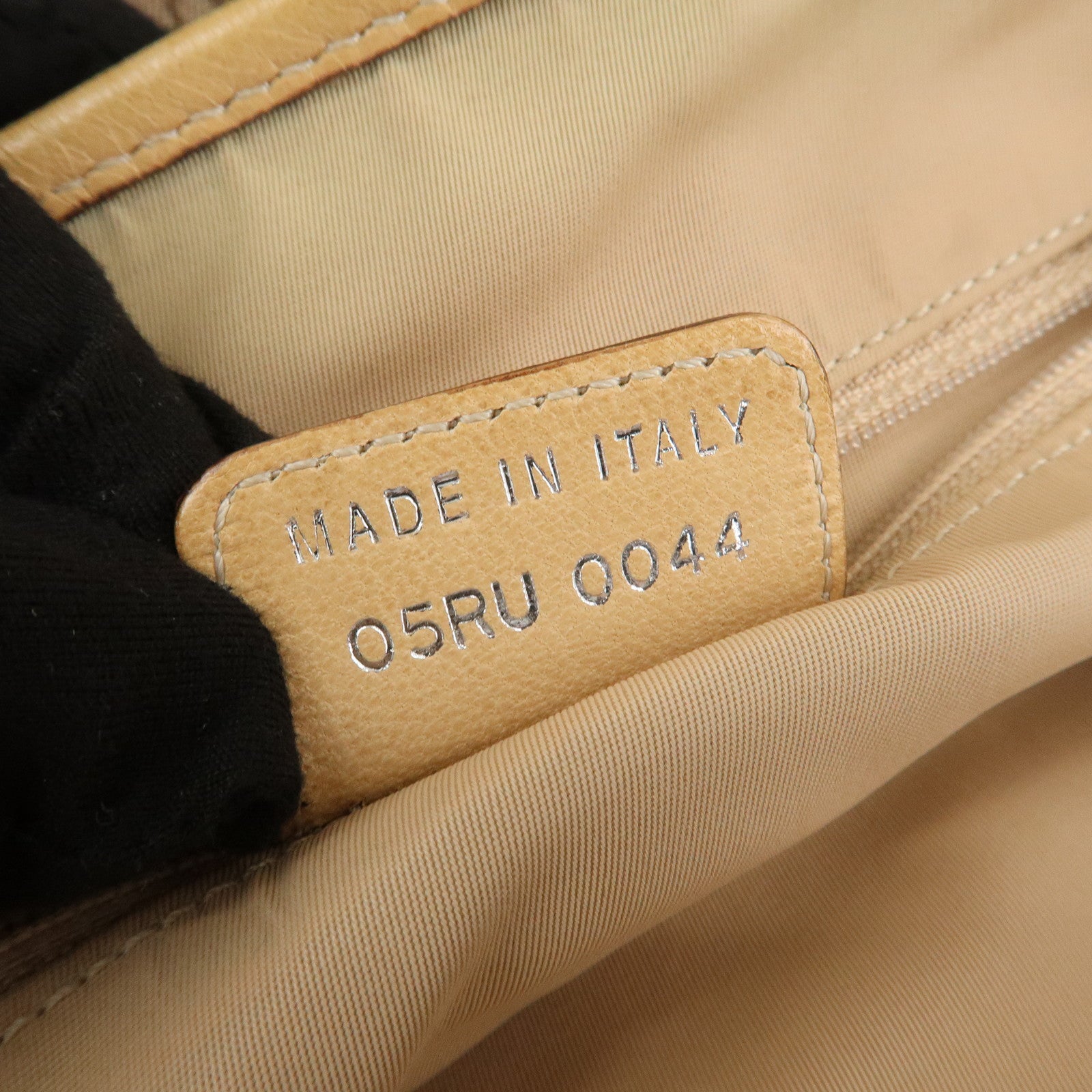 Christian Dior Trotter Leather Canvas Tote Bag Shoulder Bag Beige