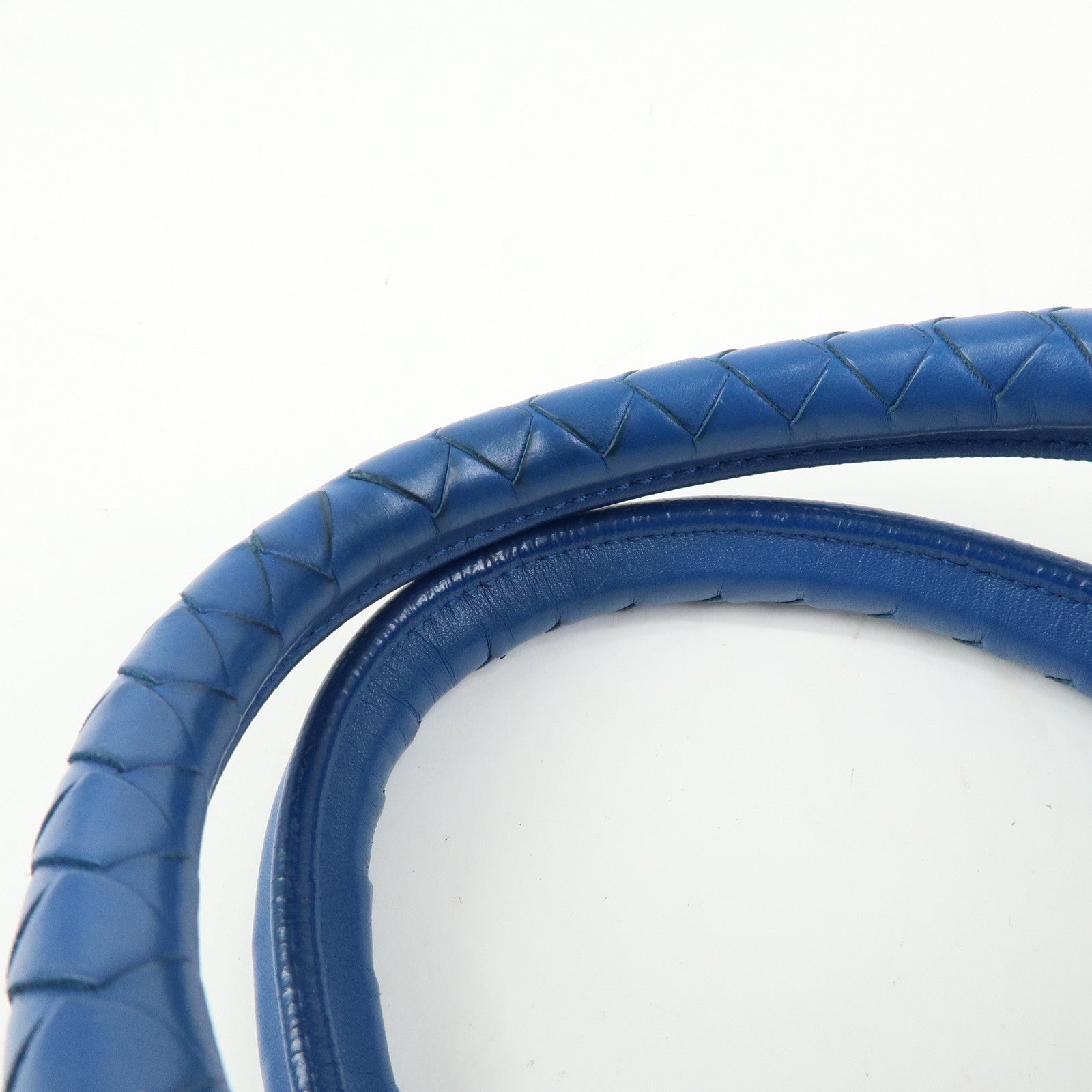 BOTTEGA VENETA Intrecciato Nappa Leather Boston Bag Hand Bag Blue