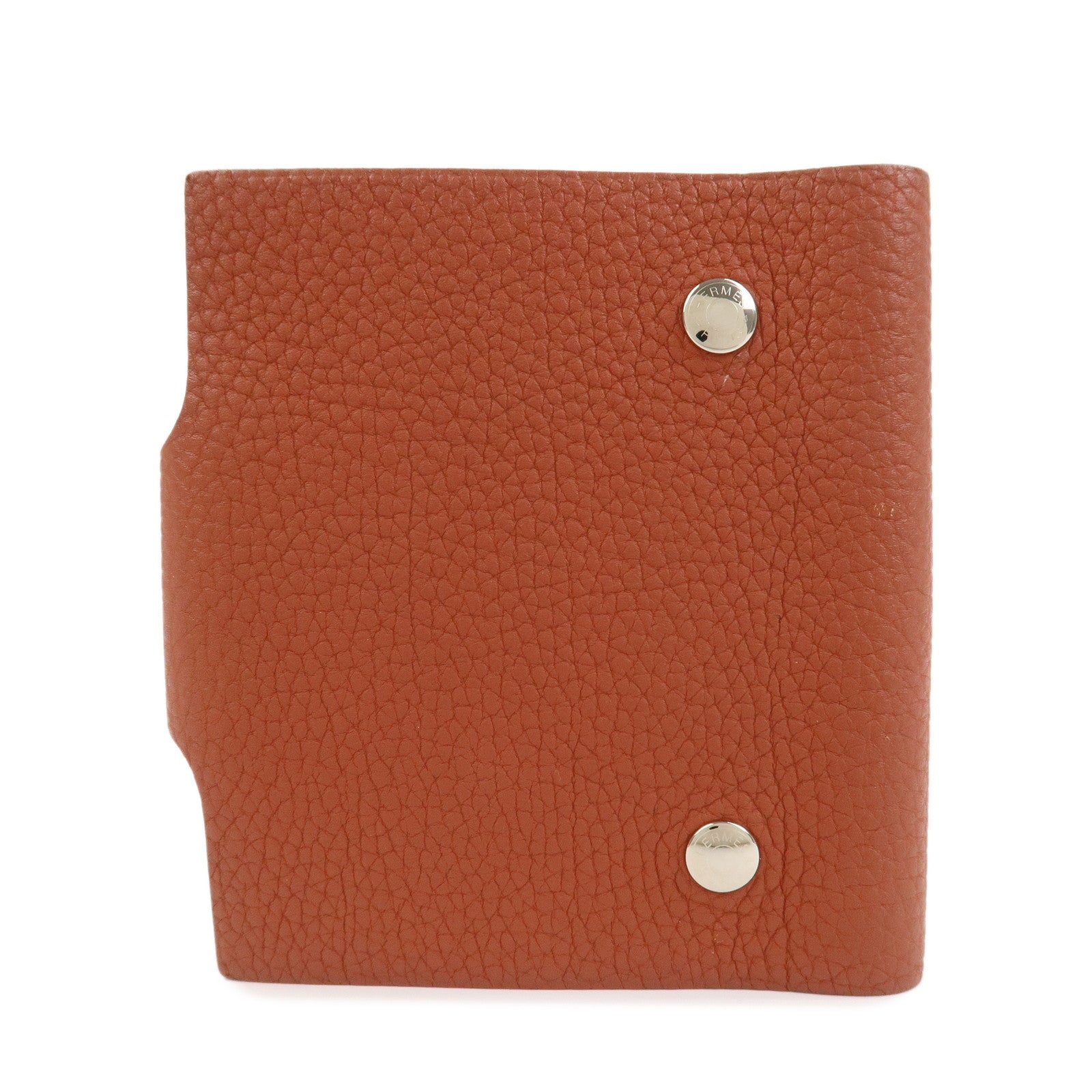 HERMES Ulysse Mini Leather A Stamped Notebook Planner Cover Brown