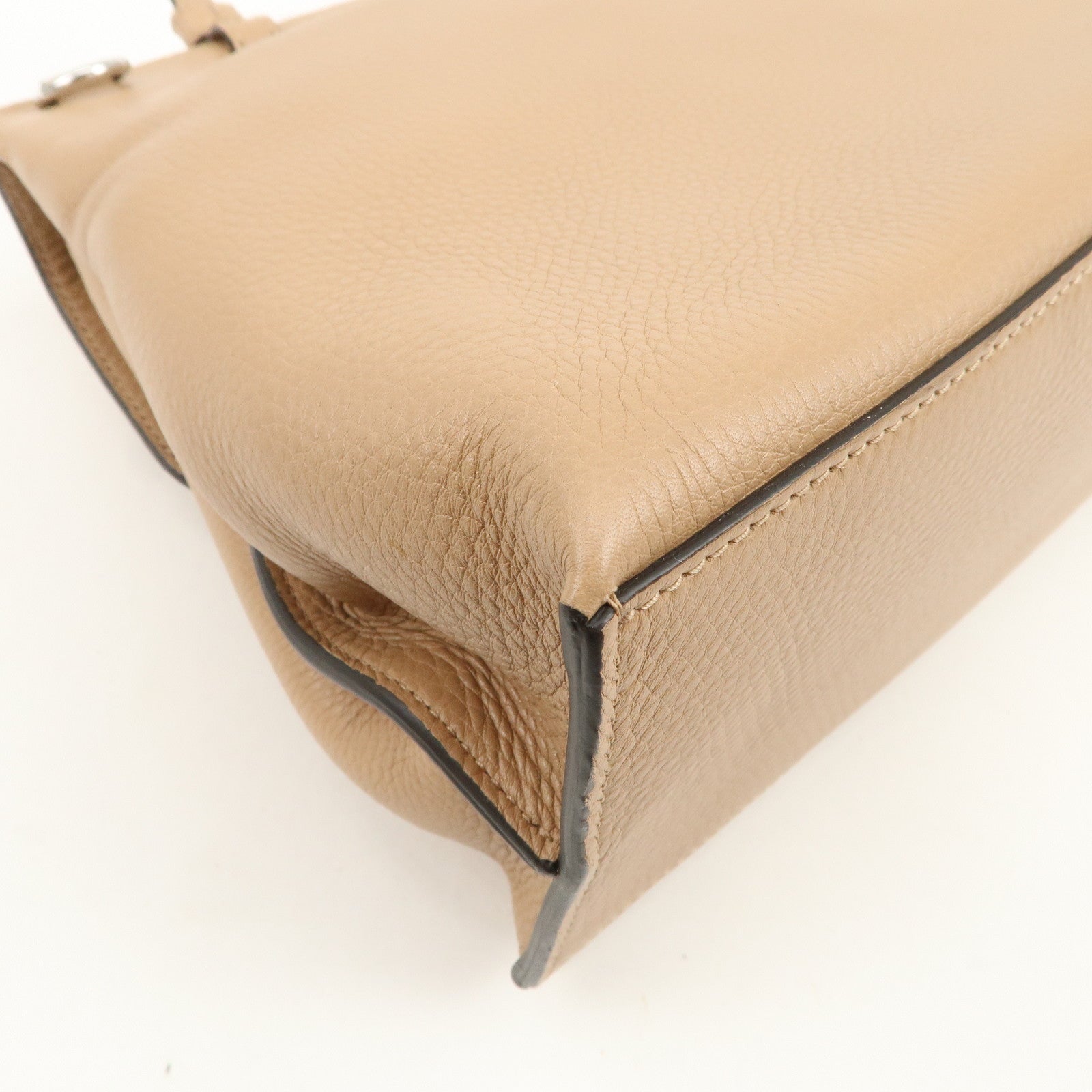 GUCCI Bamboo Leather 2WAY Bag Hand Bag Shoulder Bag Beige 392013