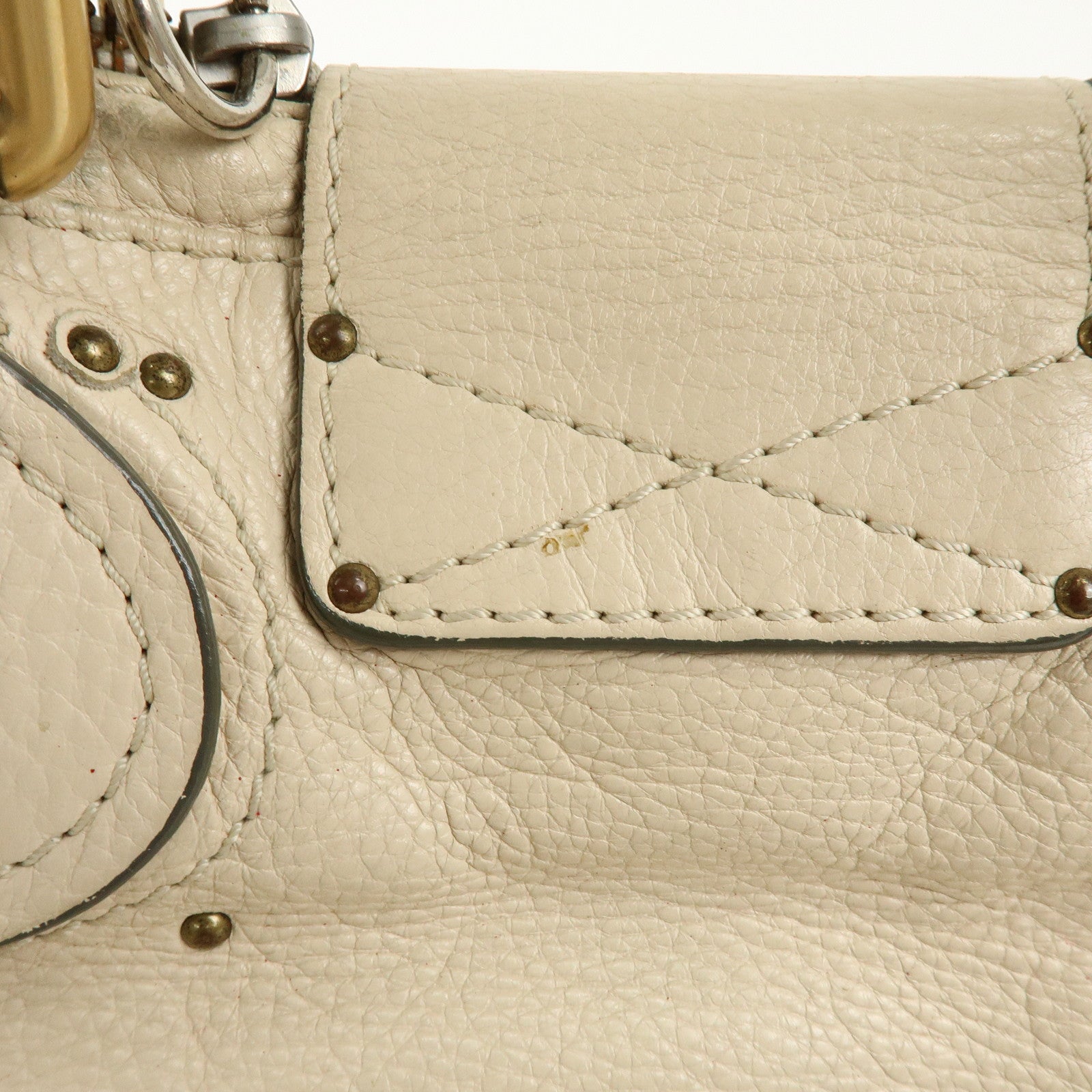 Chloe Paddington Leather Tote Bag Hand Bag White