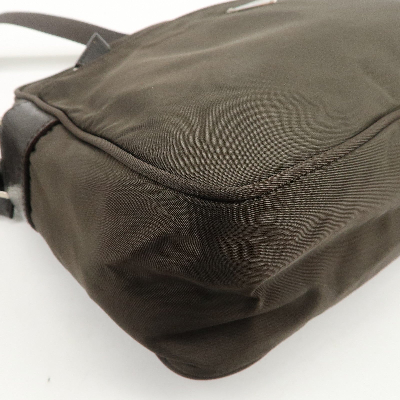 PRADA Triangle Logo Nylon Leather Shoulder Bag Crossbody Bag