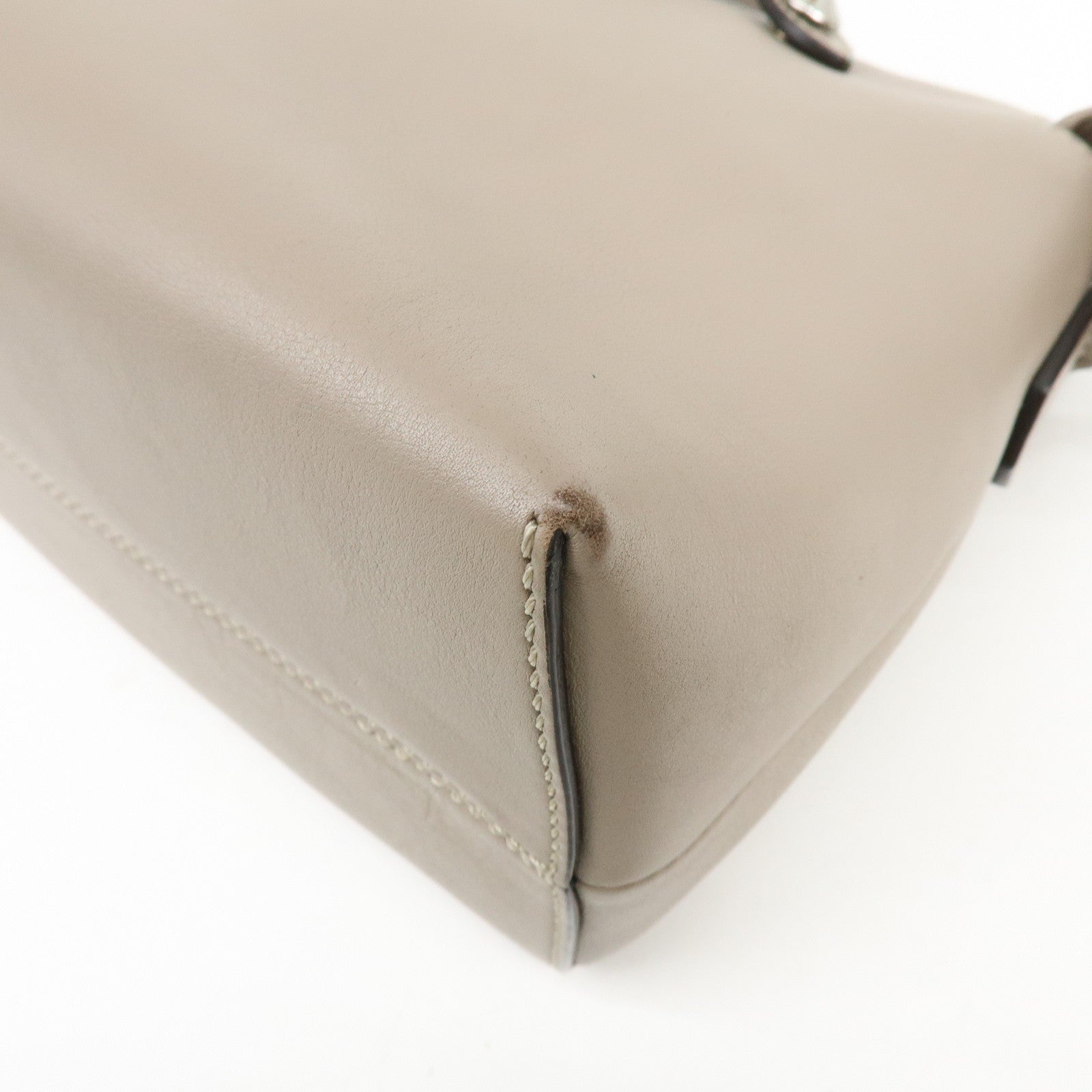 FENDI BY THE WAY Medium Leather 2Way Hand Bag Greige 8BL124